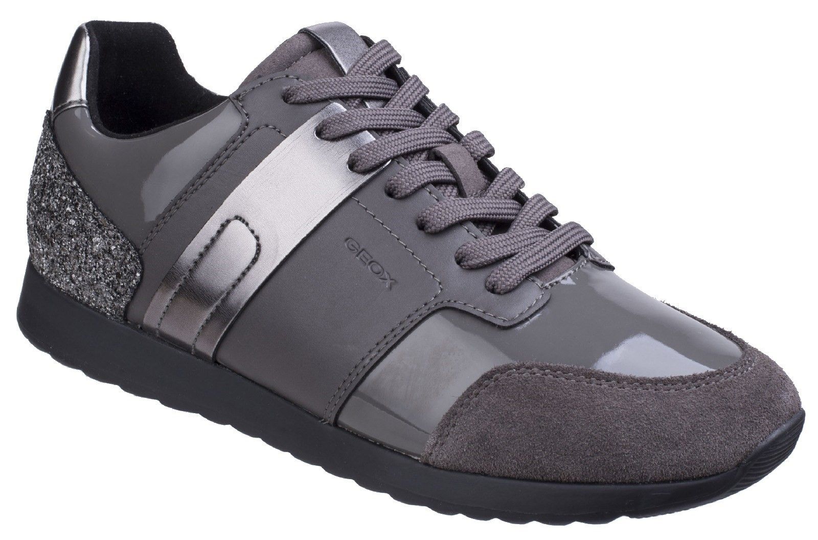 Casual dressy-style women's sneakers with an upper combining different materials. Geox patented perforated sole for breathability and comfort. Rubber sole ensuring grip and durability.Adjustable. 
Sports Design. 
Anti-Slip Outsole.
