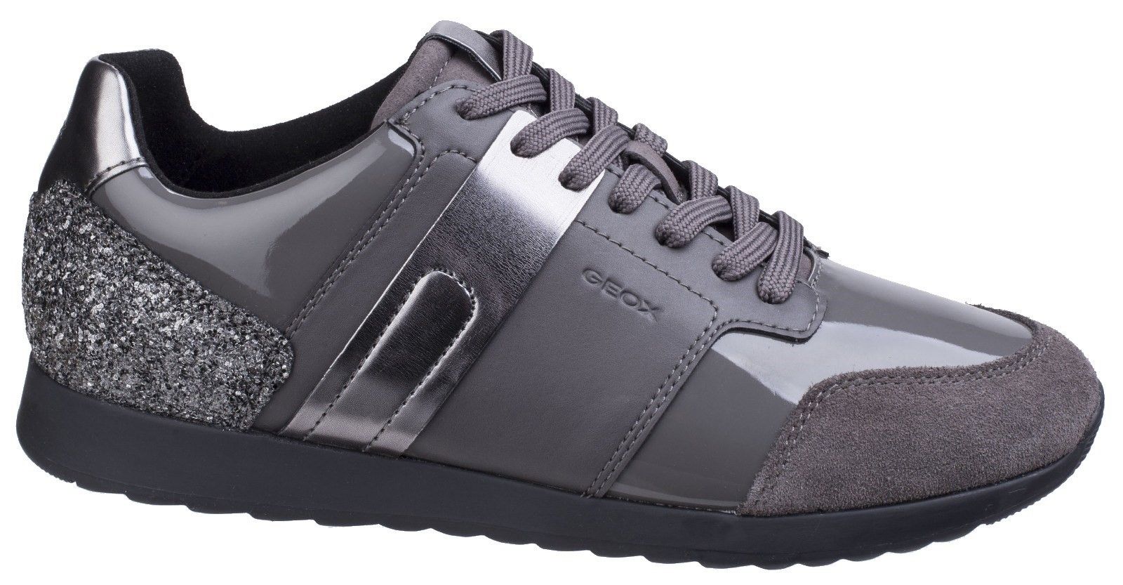 Casual dressy-style women's sneakers with an upper combining different materials. Geox patented perforated sole for breathability and comfort. Rubber sole ensuring grip and durability.Adjustable. 
Sports Design. 
Anti-Slip Outsole.