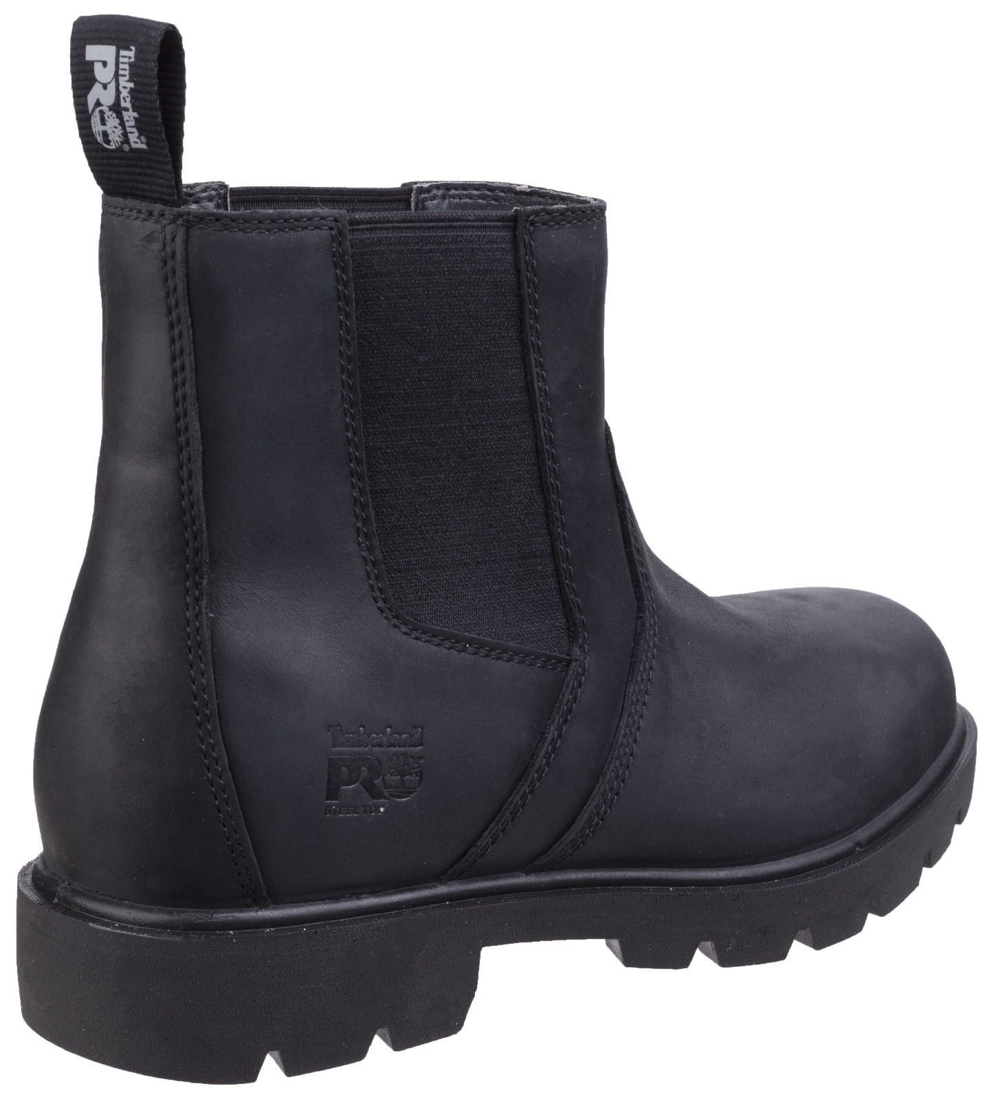 Timberland Sawhorse Dealer boot with impact and compression resistant toe cap, comfort and durabilityMens premium full grain leather Chelsea. 
Slip resistant wide tread lug outsole. 
Single Density Open Cell Polyurethane footbed. 
Mesh lining for added breathability and comfort.. 
Steel Toe.