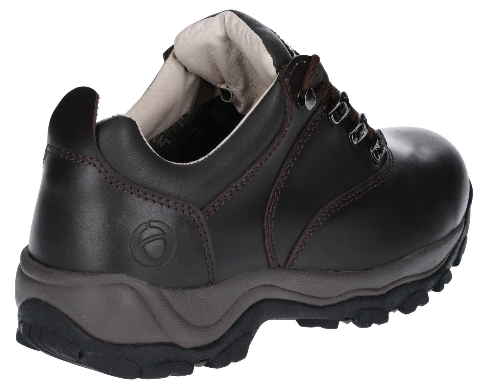 A classic leather trail and hill walking shoe from Cotswold with waterproof lining - a sure safe choice for the Great British Weather and a countryside hike.Crazy horse full grain leather upper. 
Waterproof breathable membrane. 
Dual padded leather lined collar. 
Metal lace rings with speed lacing. 
Cushioning EVA/Rubber sole.