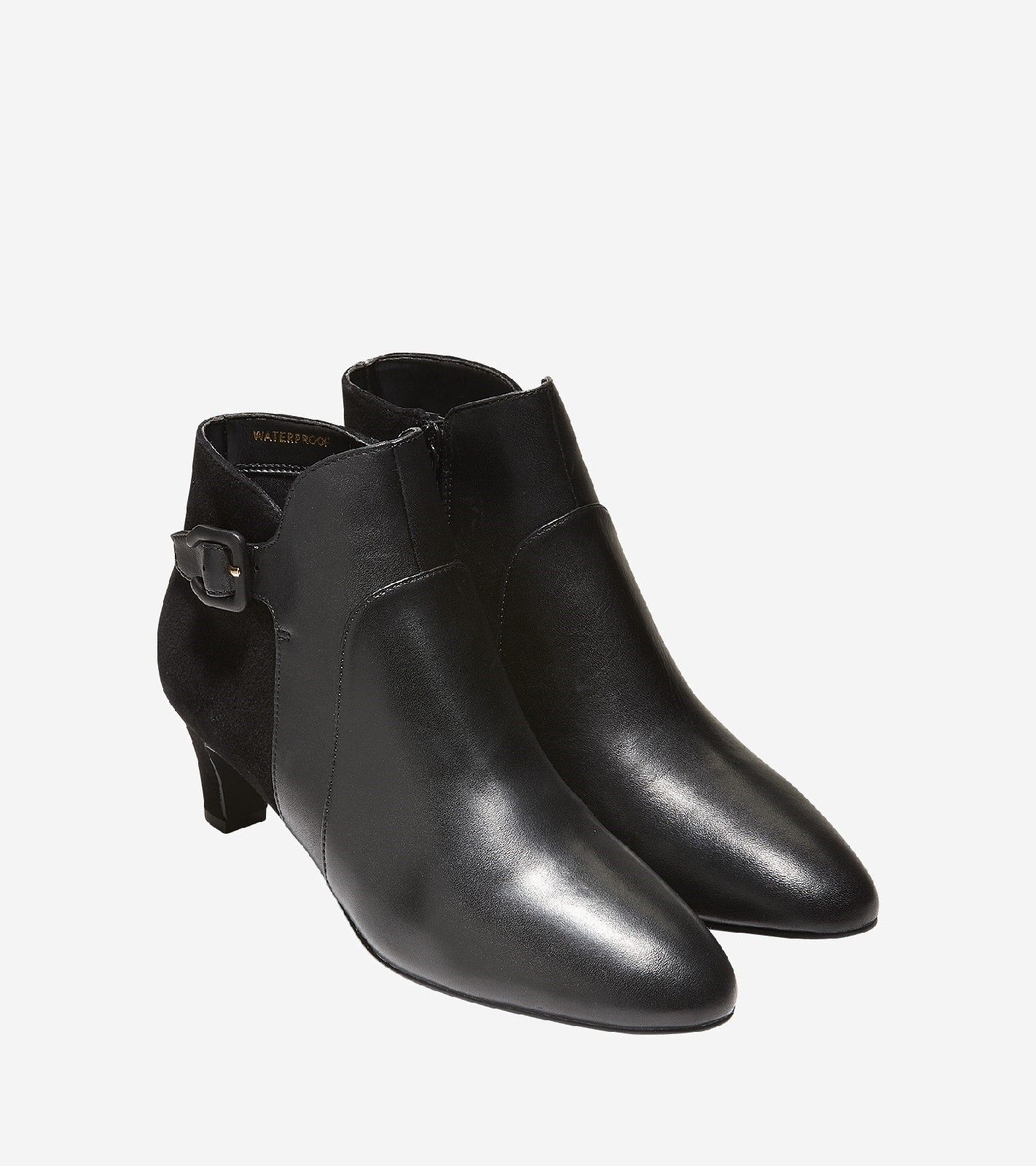 Put the bulky Wellies away and break out the waterproof Sylvia Bootie the next time it rains. This sleek yet streamlined style is crafted in waterproof suede and leather and features buckle detailing. WP leather and WP suede or printed haircalf upper with buckle detail and zipper..