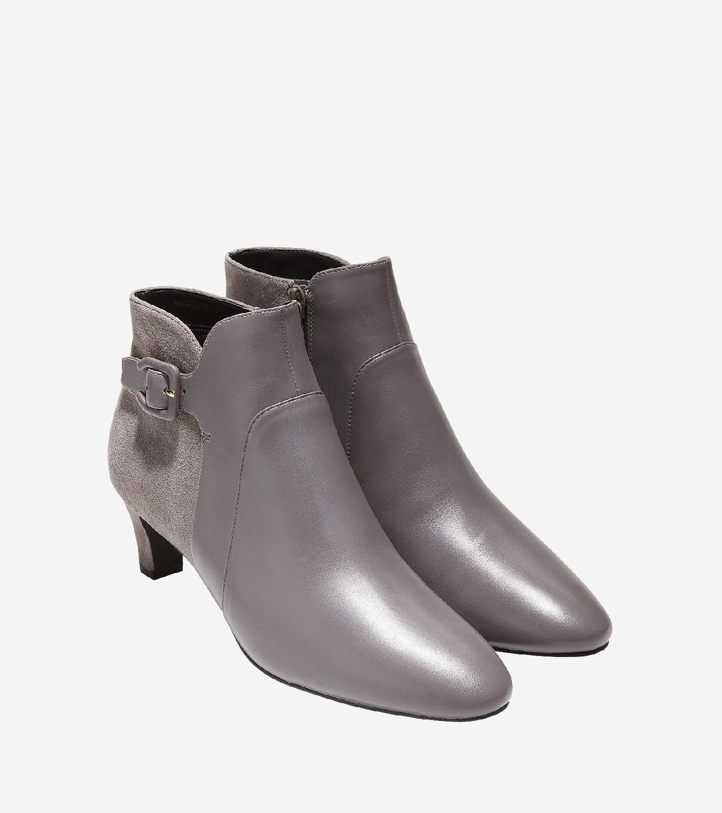 Put the bulky Wellies away and break out the waterproof Sylvia Bootie the next time it rains. This sleek yet streamlined style is crafted in waterproof suede and leather and features buckle detailing. WP leather and WP suede or printed haircalf upper with buckle detail and zipper..