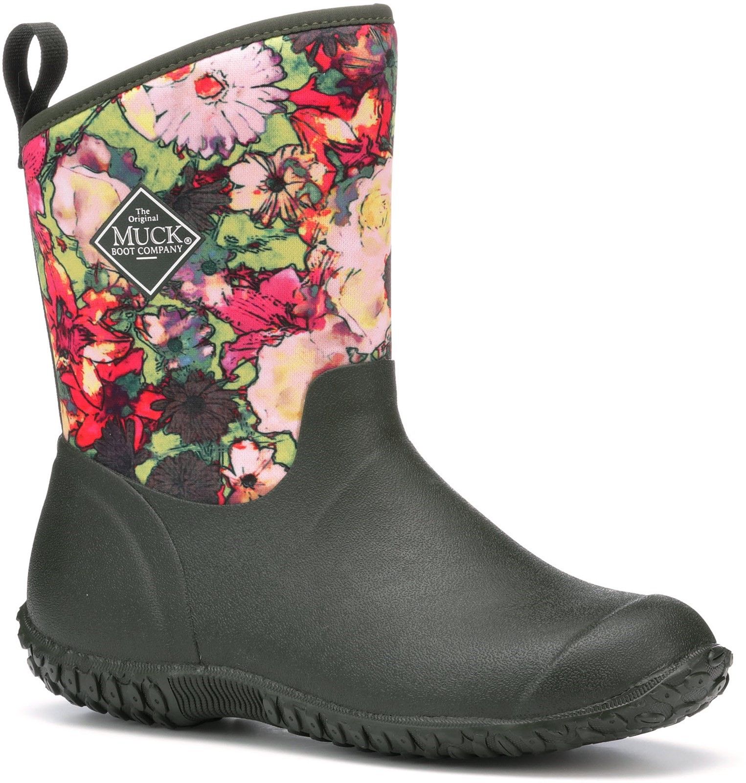 Ideal for the unpredictable British weather. 4mm neoprene can be rolled down and worn as an ankle boot. The high-traction rubber outsole holds in muddy conditions, along with breathable air mesh lining keeping your feet cool on warmer days.Womens Waterproof Mid Cut Utility Garden Boot. 
Neoprene Bootie Construction for Comfort and Warmth. 
Fold Down Versatility.