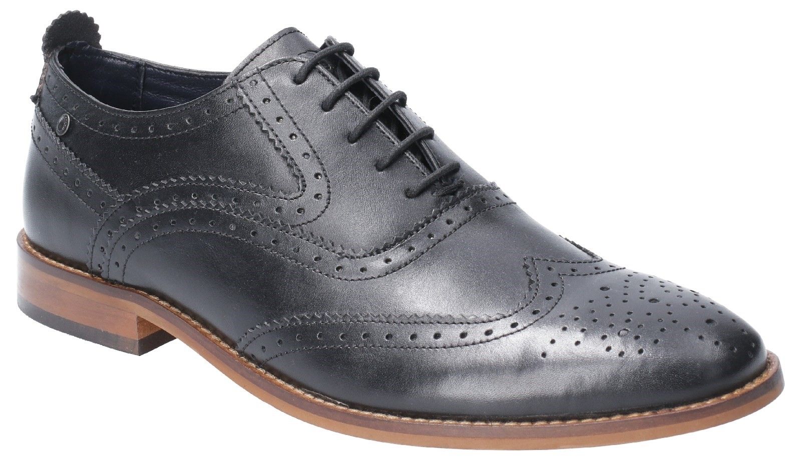 Base London's Focus Brogue is a fierce shoe, made with a durable slim line resin sole and offering a generous heel. From the Base London Spotlight collection, this sharp wing-tip brogue is made from the highest quality leathers. Brogue Shoe. 
Resin Sole.