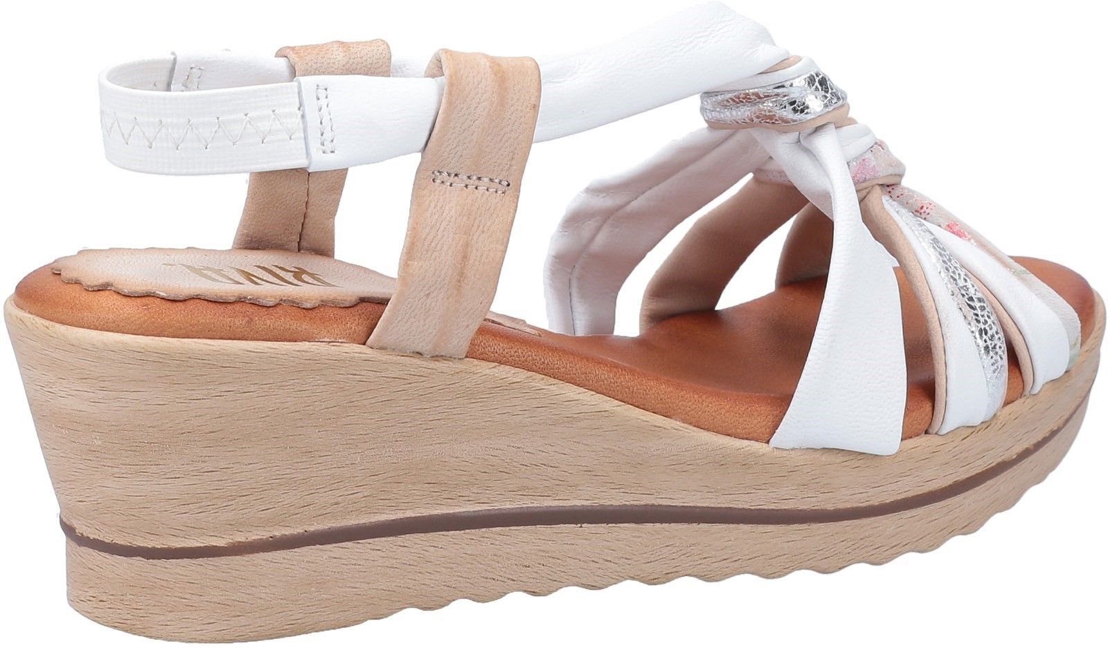 Riva Perpignan is a womens slip on slingback summer sandal with wedge heel, platform sole and soft, plait detail leather uppers.
