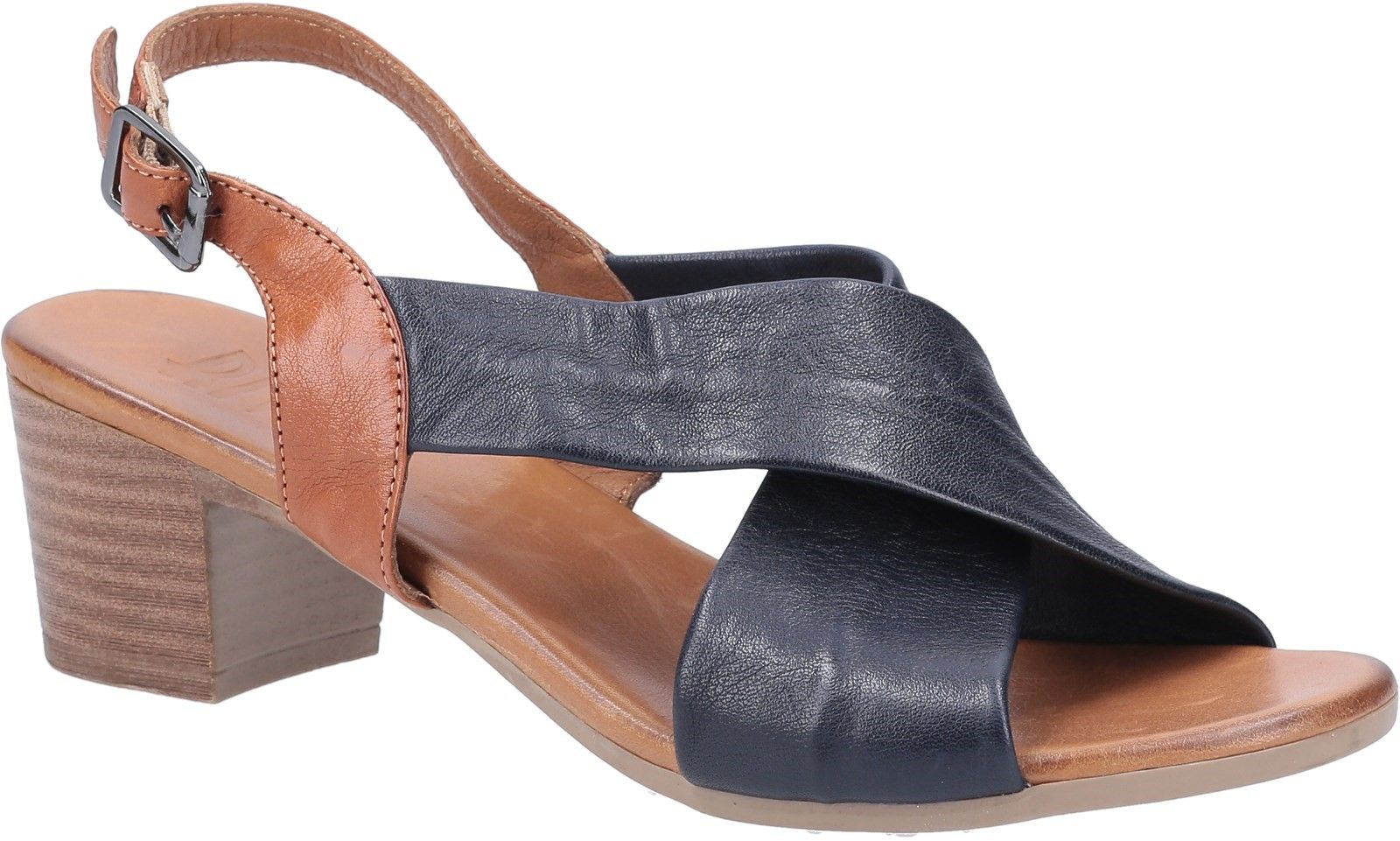 Womens Slingback Sandal from Riva, Tule takes you from day to night in chic casual style. Crafted from soft Leather and featuring a crossover design with adjustable buckle fastening for a secure fit. Slingback Sandal. 
Leather Upper. 
Buckle Adjustable Fastening. 
Block heel. 
Crossover design.