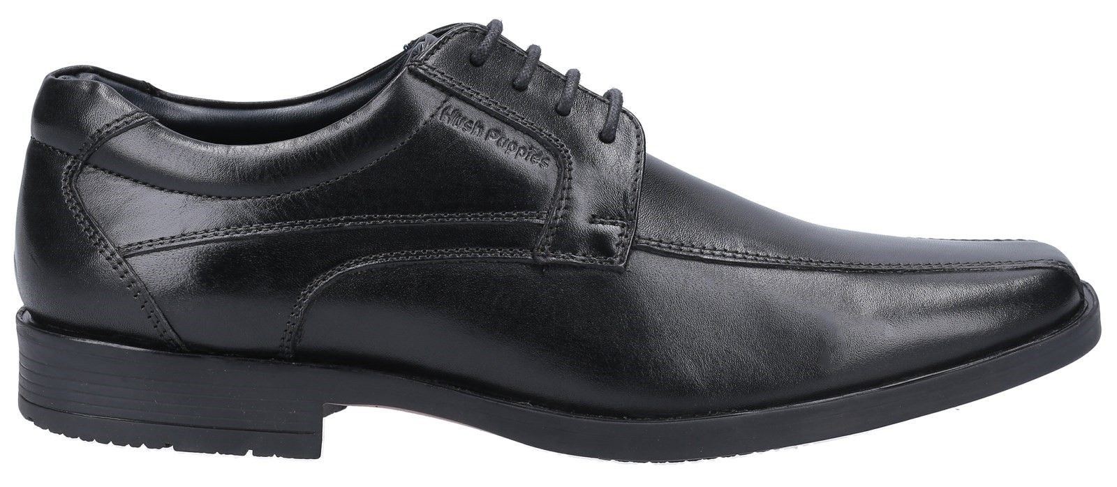 Classic Boys Back to School shoe from Hush Puppies - Brandon crafted with premium leather uppers in a smart lace up apron toe seam style, with comfortable memory foam sock and flexible soleSmart Leather Upper. 
Apron Toe Seam. 
Lace Up Fastening.. 
Flexible Rubber Sole. 
Memory Foam Sock.