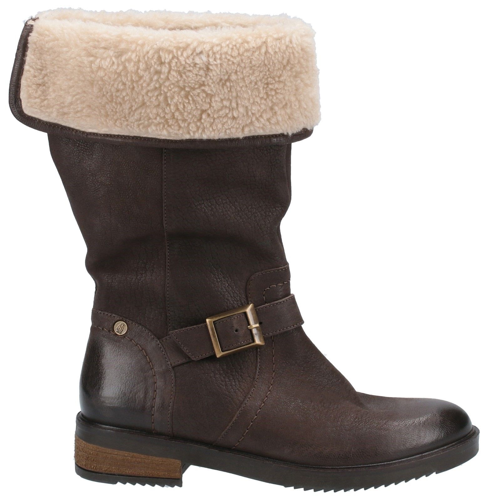 Bonnie is a stylish knee high tumbled leather boot with cosy fleece lining and faux shearling collar. A comfort memory foam leather sock cushions the feat whilst the rubber shark tooth sole gives extra grip.Casual tumbled leather and faux shearling upper. 
Cosy fleece lining with faux shearling collar. 
Cushion comfort memory foam leather sock. 
Functioning inside hidden half zip for ease. 
Flexible and hardwearing TPR unit with leather effect heel and rubber shark tooth sole for extra grip.