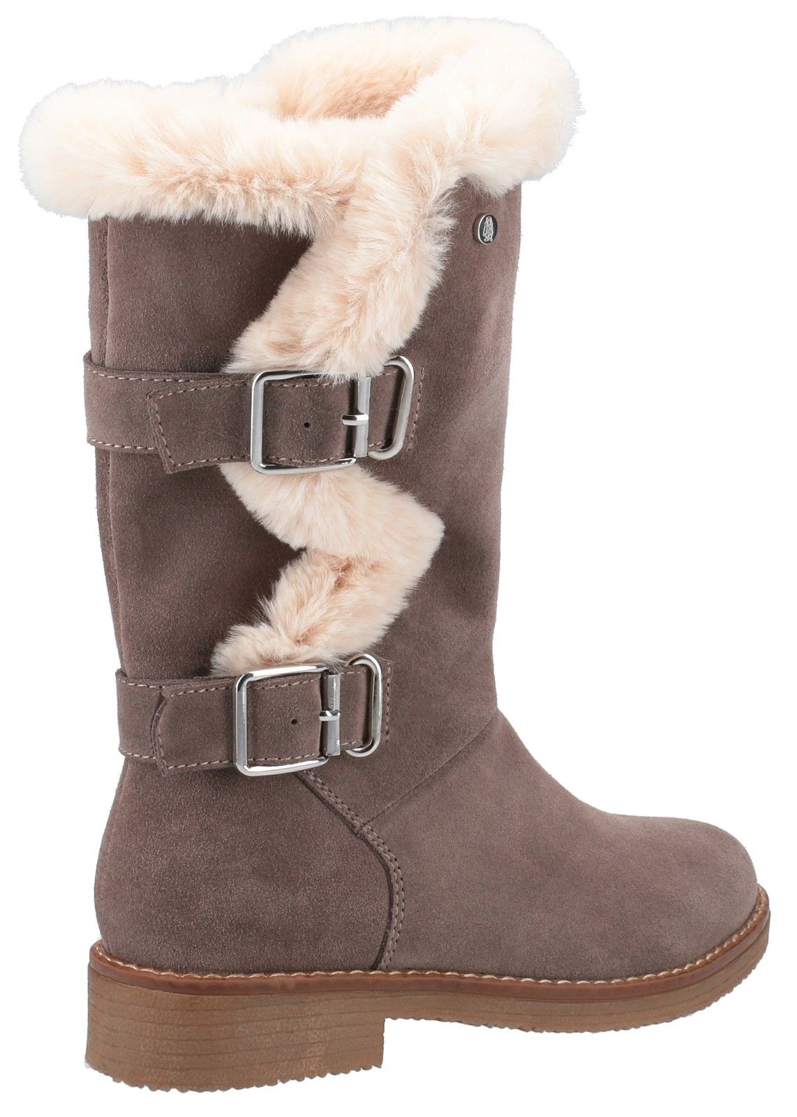 Women's cosy faux fur lined boot. Megan has a water-resistant real suede upper with warm fleece lining. Features cushion comfort memory foam leather insole and functioning inside zip, with flexible and hardwearing TPR outsole.Water resistant real suede and faux fur upper. 
Cosy fleece lining with soft faux fur collar. 
Cushion comfort memory foam leather insole. 
Functioning inside zip. 
Flexible and hardwearing TPR sole.