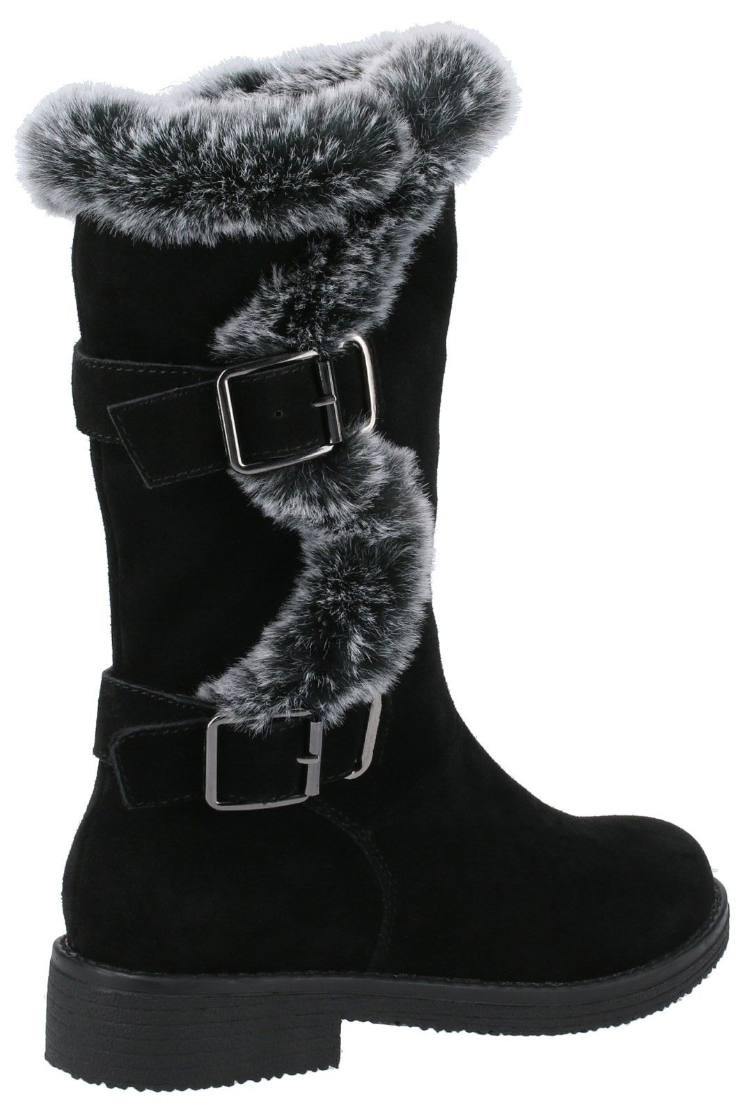 Women's cosy faux fur lined boot. Megan has a water-resistant real suede upper with warm fleece lining. Features cushion comfort memory foam leather insole and functioning inside zip, with flexible and hardwearing TPR outsole.Water resistant real suede and faux fur upper. 
Cosy fleece lining with soft faux fur collar. 
Cushion comfort memory foam leather insole. 
Functioning inside zip. 
Flexible and hardwearing TPR sole.