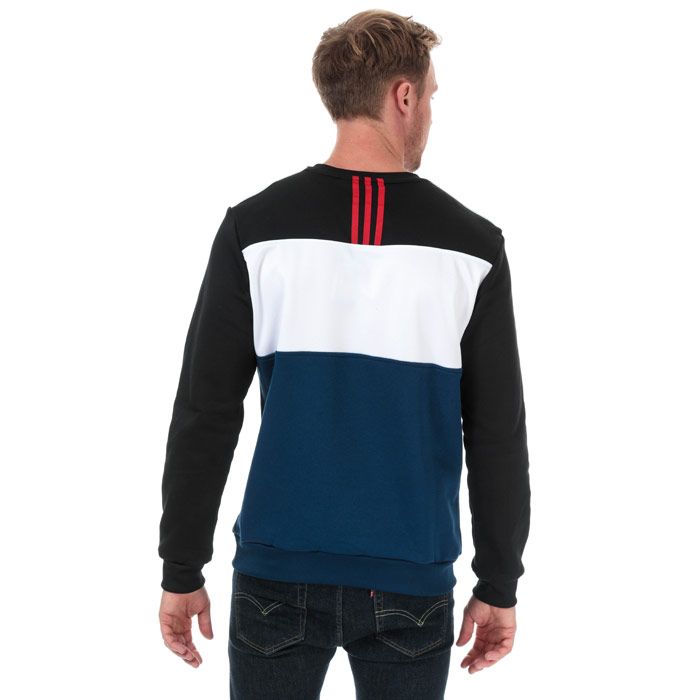 Mens adidas Originals ID 96 Crew Sweatshirt in mystery blue - white.<BR><BR>- Ribbed crew neck.<BR>- Long sleeves.<BR>- Ribbed cuffs and hem.<BR>- Applied 3-Stripes at shoulders  left chest and back neck.<BR>- Rubber print Trefoil logo at left chest.<BR>- Regular fit.<BR>- Main material: 80% Cotton  20% Polyester.  Insert: 100% Polyester.  Rib: 95% Polyester  5% Elastane.  Machine washable.<BR>- Ref: GC8738