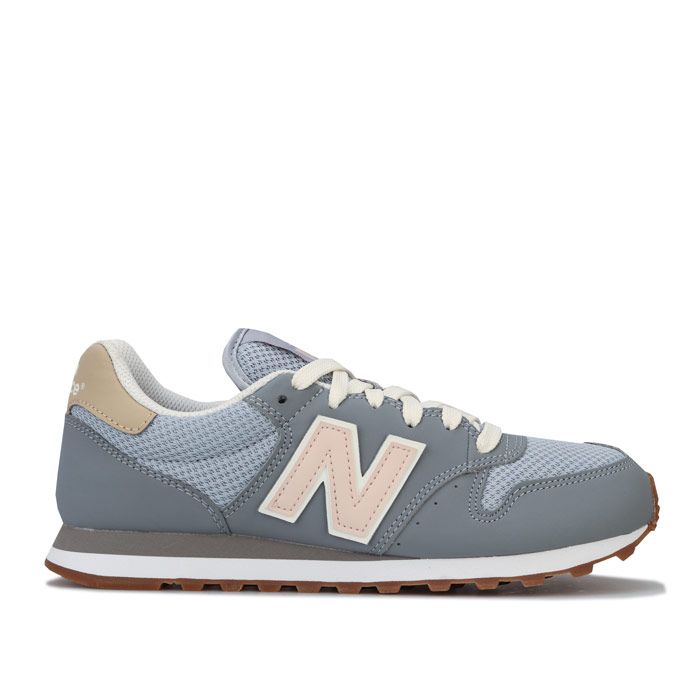 Womens New Balance 500 Trainers in grey.<BR><BR>- Mesh upper with synthetic overlays.<BR>- Lace up fastening.<BR>- Padded collar and tongue.<BR>- Comfortable textile lining.<BR>- Removable NB Comfort Insert sockliner for additional cushioning.<BR>- EVA foam midsole for lightweight cushioning.<BR>- Gum rubber outsole.<BR>- New Balance branding at tongue  side and heel.<BR>- Synthetic and textile upper  Textile lining  Synthetic sole.<BR>- Ref: GW500HHJ