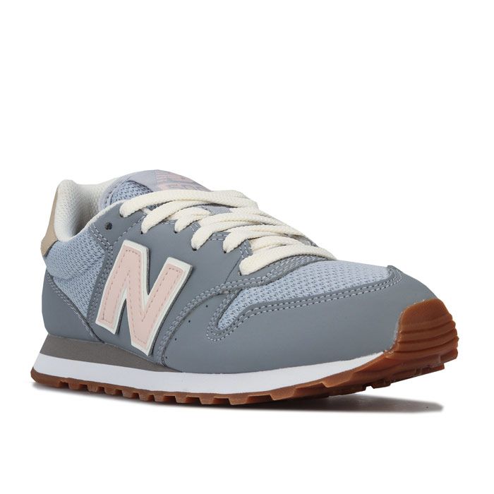 Womens New Balance 500 Trainers in grey.<BR><BR>- Mesh upper with synthetic overlays.<BR>- Lace up fastening.<BR>- Padded collar and tongue.<BR>- Comfortable textile lining.<BR>- Removable NB Comfort Insert sockliner for additional cushioning.<BR>- EVA foam midsole for lightweight cushioning.<BR>- Gum rubber outsole.<BR>- New Balance branding at tongue  side and heel.<BR>- Synthetic and textile upper  Textile lining  Synthetic sole.<BR>- Ref: GW500HHJ