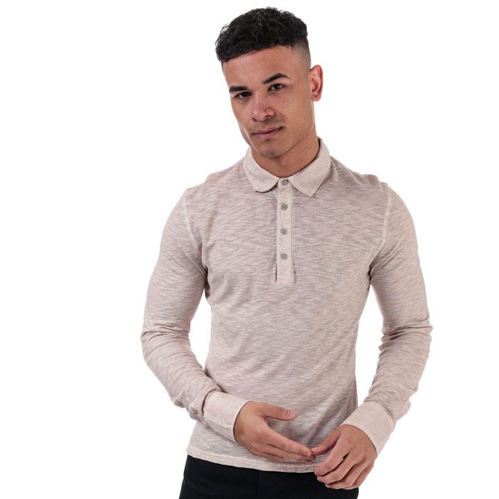Mens Henri Lloyd  Polo Shirt in stone.<BR><BR>- Classic polo collar.<BR>- Four button placket.<BR>- Long sleeves with double buttoned cuffs.<BR>- Even vented hem.<BR>- Woven Henri Lloyd logo brand tab above left hem.<BR>- Washed-look cotton slub fabric.<BR>- 100% Cotton. Machine washable.<BR>- Ref: H0701510895