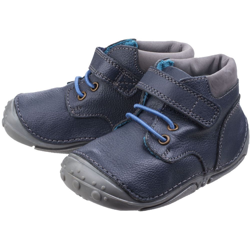 Boys pre-walker Bootsie in soft nubuck with adjustable touch fasten, elasticated laces and ankle padding for extra comfort.