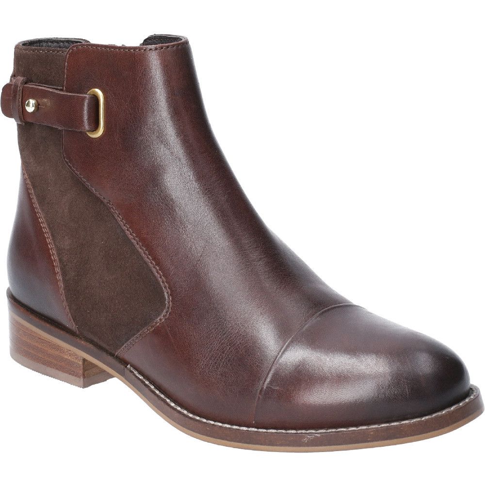 Hush Puppies Womens Hollie Zip Up Leather Ankle Boots