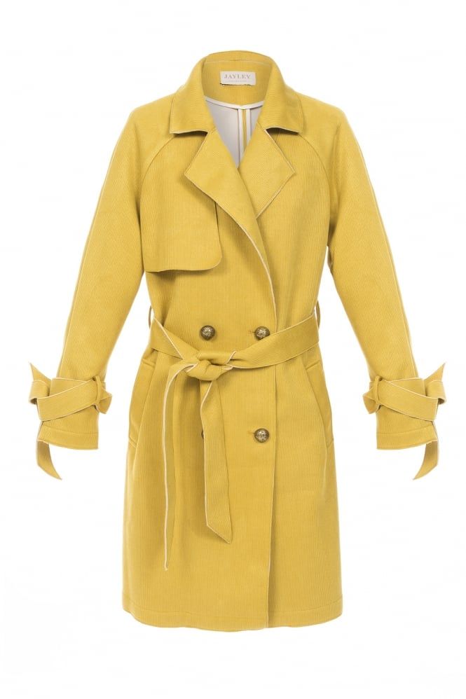 Comfortably fits sizes 6 - 14
A must-have for your wardrobe, our mustard yellow trench coat is sophisticated and stylish. Designed from Jayley's classic trench collection. Our trench coat had featured pockets, a tie waist, and a storm flap.