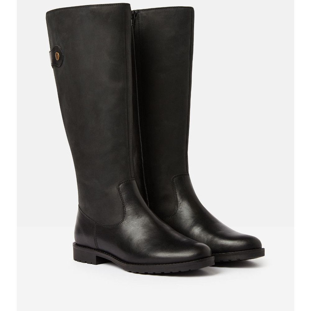 Joules Womens Canterbury Leather Zip Up Knee High Boots