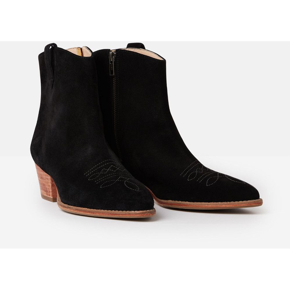 Joules Womens Elmwood Zip Up Leather Suede Ankle Boots 