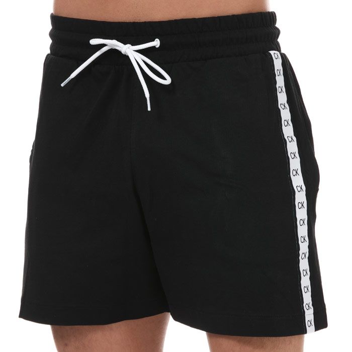 Men's Calvin Klein Tape Sweat Shorts in Black