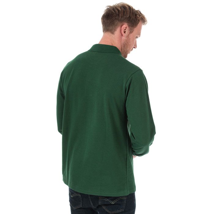 Mens Lacoste Classic Fit Long Sleeve Polo Shirt in green.<BR><BR>- Ribbed polo collar.<BR>- Two button placket.<BR>- Long sleeves with ribbed cuffs.<BR>- Tonal back neck tape.<BR>- Signature crocodile logo applied at left chest.<BR>- Soft and comfortable cotton piqué fabric.<BR>- Classic fit.<BR>- 100% Cotton.  Machine washable.<BR>- Ref: L1312-00-ZCA