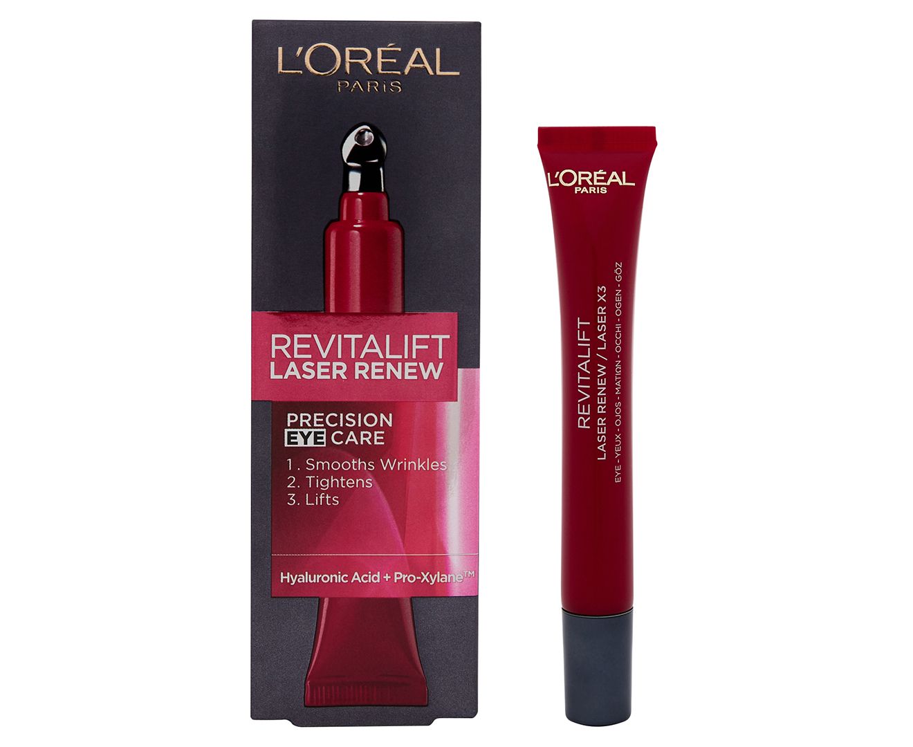 This isn't a laser treatment but it will give you intense action and target wrinkles, skin firmness and skin texture leaving your skin feeling smoother, plumper and looking more even. L'Oreal Revitalift Laser Renew Precision Eye Cream is an advanced anti-ageing cream with visible results in 4 weeks. Age 40+. This is a pack of 2.