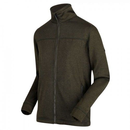 360gsm 100% Polyester knit effect marl fleece with brush backing. 2 zipped lower pockets.