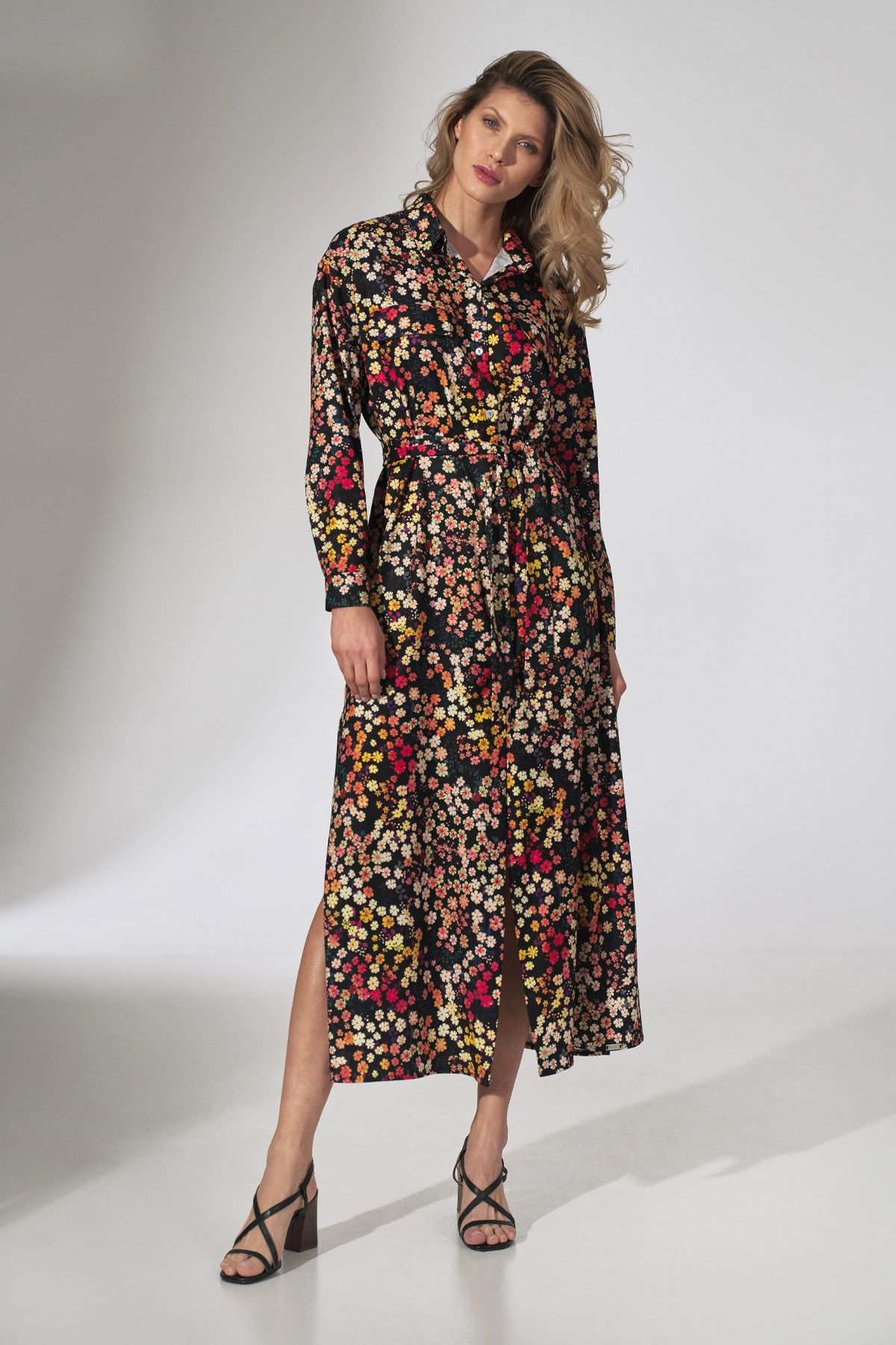 Flower Print Shirt Dress