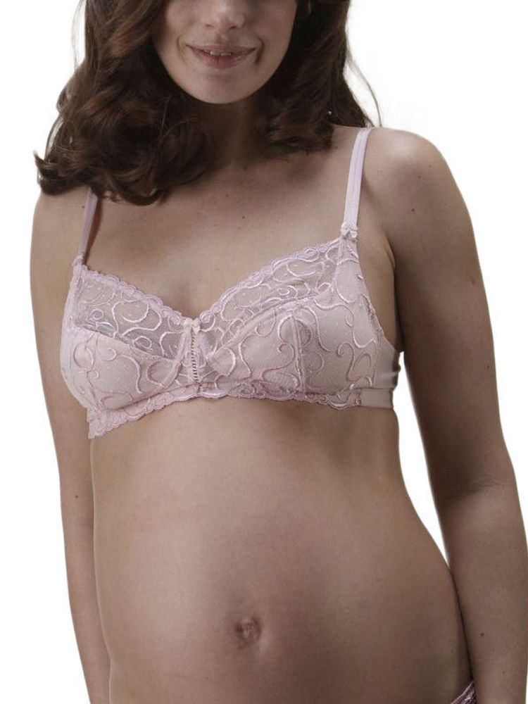 Sophia Maternity Bra is perfect for a comfortable fit throughout your pregnancy. The Sophia bra is finished in Pink scrolls with embroidery spot mesh. Super soft cotton and lined cups offer support and comfort. *Please Note* This bra is not suitable for breastfeeding.