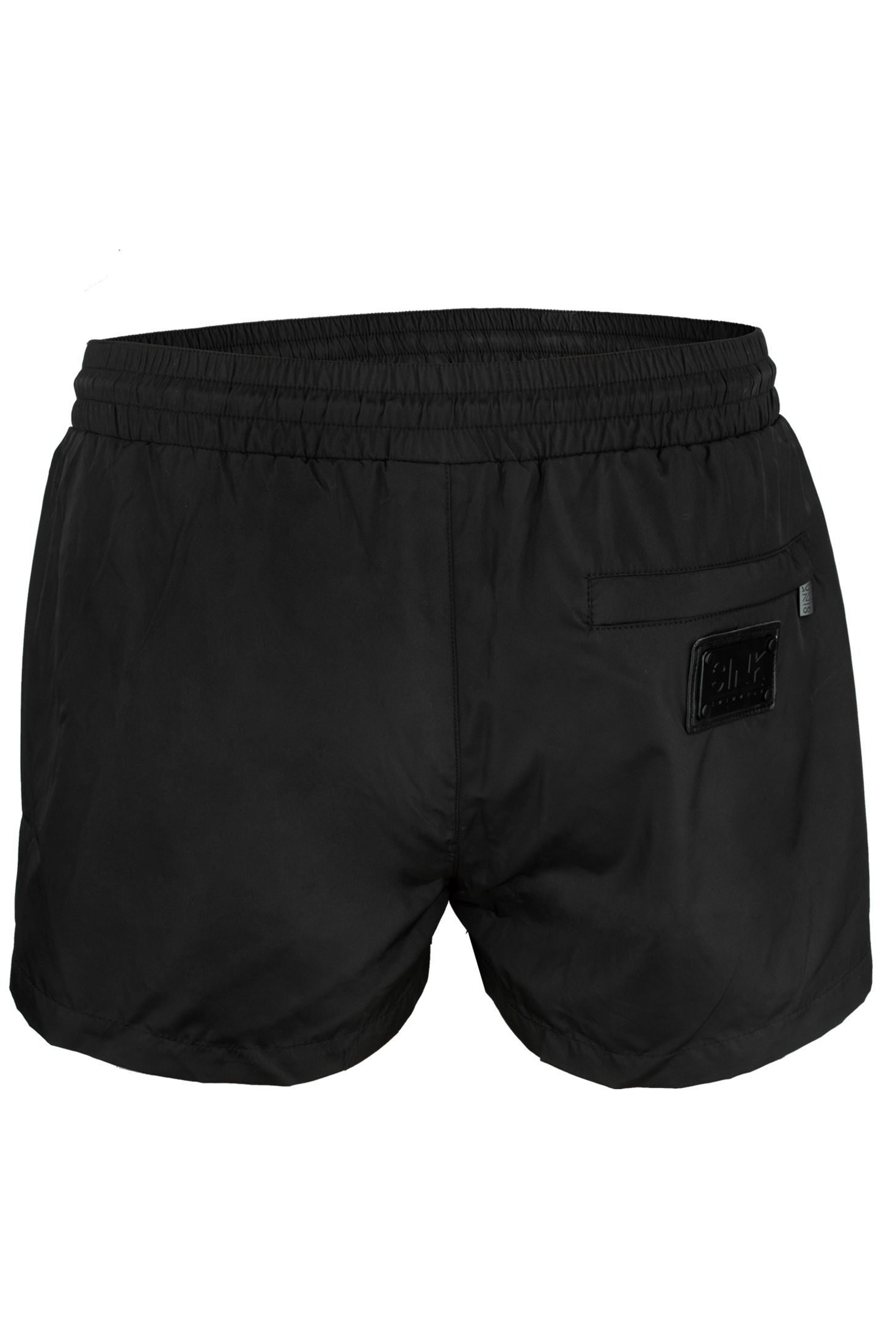 Designed in-house by our dedicated menswear team, Sink Swimwear have designed and created these shorts to perfection. You will not find a more stylish or higher quality pair of shorts anywhere else.

*Model Ross wears a size medium and is 5 ft 9 with 32 Inch Waist

Our quick dry Black shorts with Matte Black detailing not only look the part with their distinctive and stunning Matte Black metal plaque mounted on hand crafted leather on the back pocket but are even further detailed with stunning Matte Black zip pockets either side and another Matte Black zip concealed in the back pocket. Elasticated waistband with drawstring to fit finished off beautifully with our Matte Black engraved toggles. You will see our signature logo hand stitched into the bottom front left side. Your Sink shorts come wrapped in a luxury gift box to further enhance your experience with Sink.
These are simply the best and most stylish pair of swim shorts you will ever own.