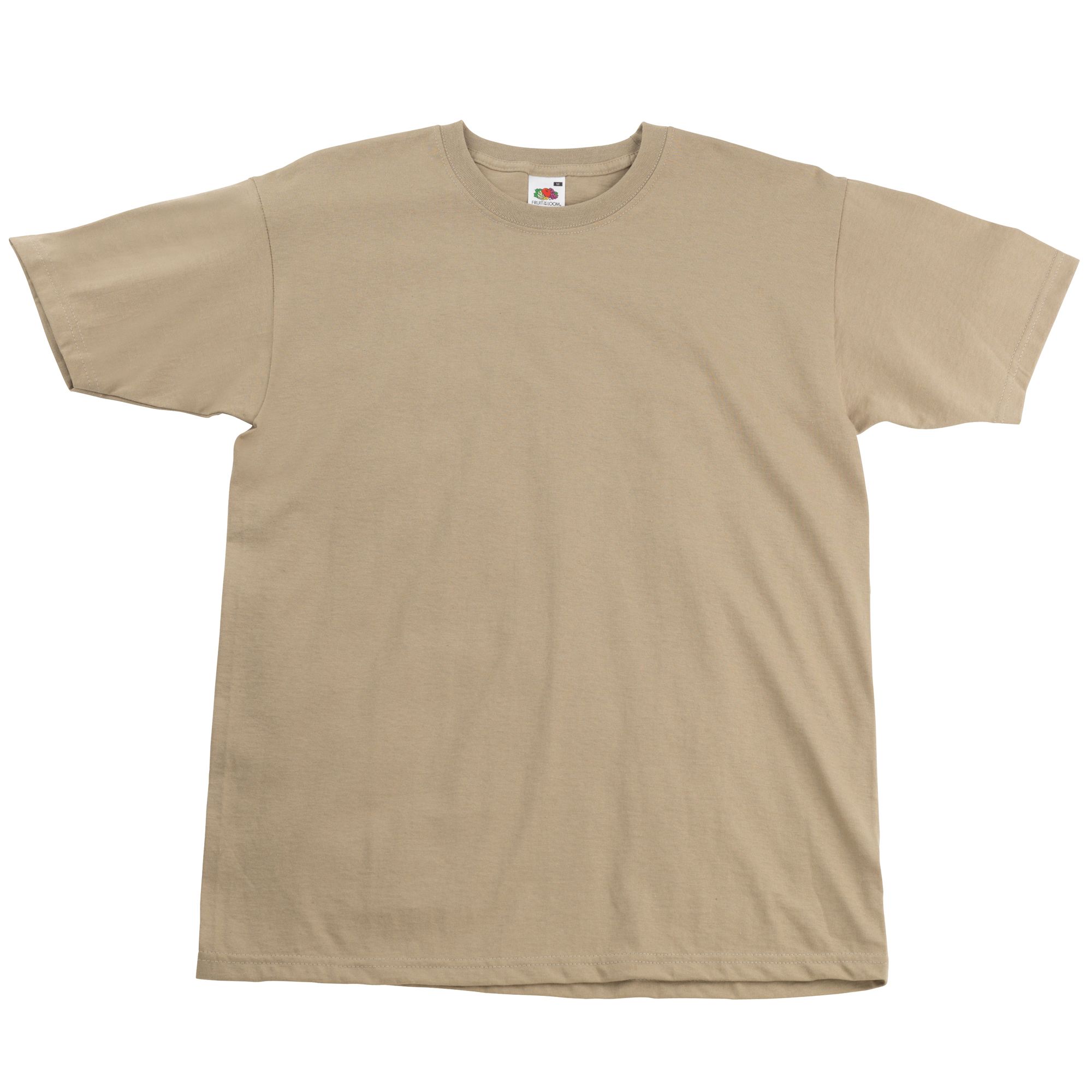 Short sleeve crew neck T-Shirt. Guaranteed to perform at 60 degree wash. Produced using Belcoro® yarn for a softer feel and cleaner printing process. Fine knit gauge for enhanced printability. One piece Cotton/Lycra® neck with shoulder to shoulder taping. *Ash 99% Cotton, 1% Polyester *Heather Grey 97% Cotton, 3% Polyester3XL available in White, Black, Navy and Heather Grey only. Weight: 190-205g/m². Fabric: 100% cotton*, Belcoro® yarn. S (35-37: To Fit (ins)). M (38-40: To Fit (ins)). L (41-43: To Fit (ins)). XL (44-46: To Fit (ins)). 2XL (47-49: To Fit (ins)). 3XL (50-52: To Fit (ins)). <BR><BR>FRUIT OF THE LOOM - a brand steeped in tradition, offering a comprehensive range of garments.