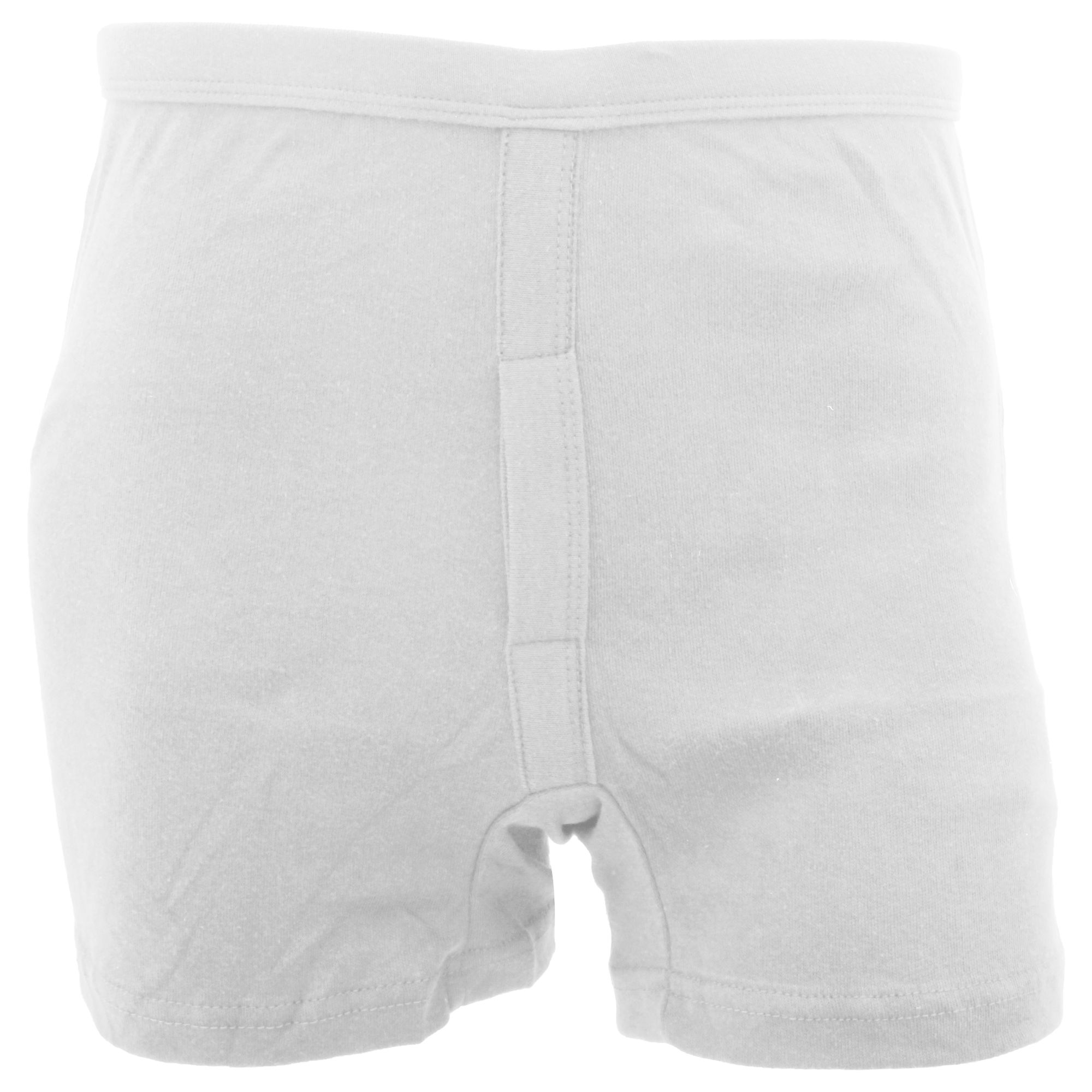 FLOSO Mens 100% Cotton Interlock Trunk Underwear (Pack Of 2) (White)