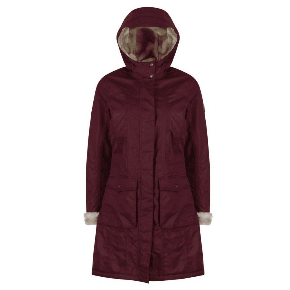 Waterproof and breathable with warming Thermo-Guard insulation. Cut mid-thigh length from ISOTEX 5,000 fabric with an additional DWR (Durable Water Repellent) and sealed seams to protect in wet or snowy conditions. The side seams are curved for a shapely fit and the hood and cuffs are trimmed with fine quality faux-fur. Poppered and zipped with a soft taffeta lining. 1981 heritage badge on the left sleeve. Regatta Womens sizing (bust approx): 6 (30in/76cm), 8 (32in/81cm), 10 (34in/86cm), 12 (36in/92cm), 14 (38in/97cm), 16 (40in/102cm), 18 (43in/109cm), 20 (45in/114cm), 22 (48in/122cm), 24 (50in/127cm), 26 (52in/132cm), 28 (54in/137cm), 30 (56in/142cm), 32 (58in/147cm), 34 (60in/152cm), 36 (62in/158cm).