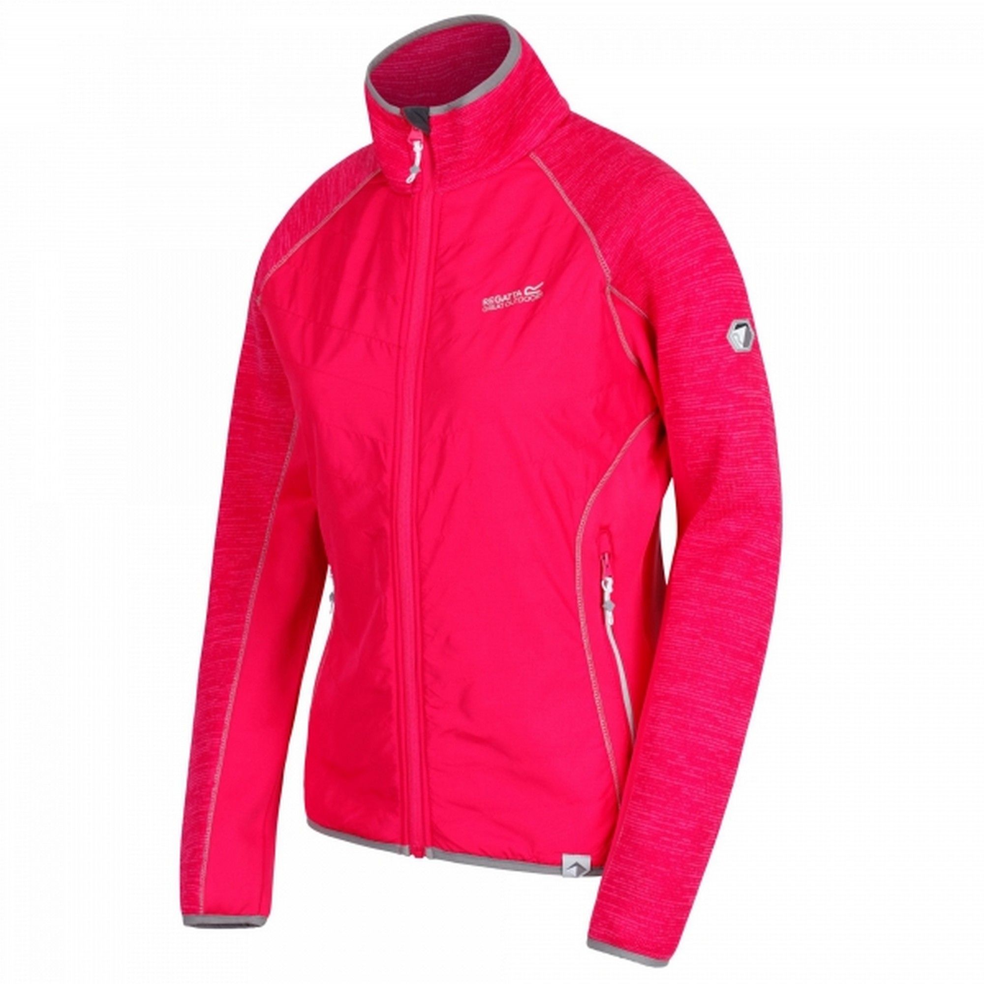 280gsm fleece. Extol stretch side and underarm panels. Strategic overlay panels to body with durable water repellent finish. 2 zipped lower pockets. Stretch binding to collar, cuffs and hem. Materials: 100% polyester marl knit effect fleece.