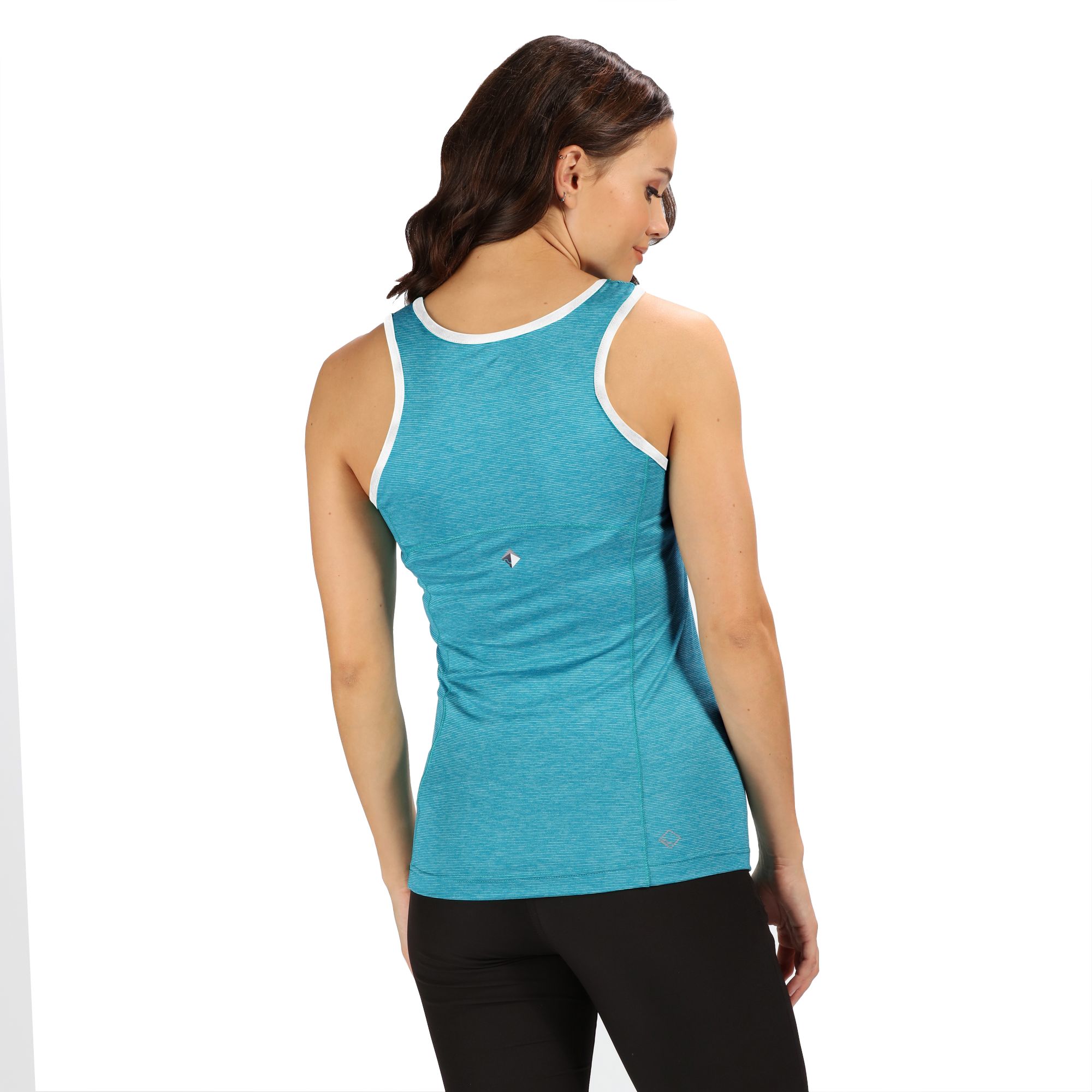 90% Polyester, 10% Elastane. Mini stripe stretch fabric. Good wicking performance.