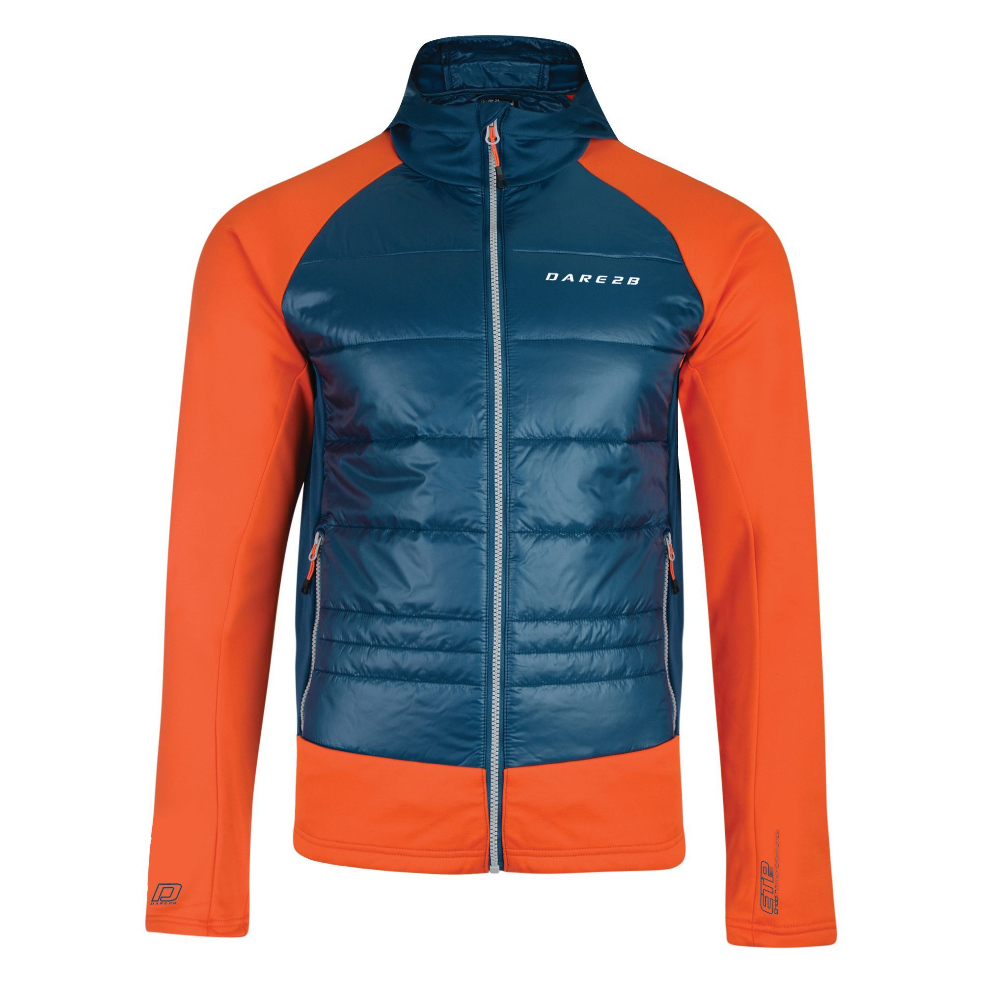 Inlay Hybrid jacket. EndoThermic Performance (ETP). Ilus Hybrid Microwarmth with polyester ripstop and core stretch mix. Alpaca wool mix insulation. Natural wicking and  odour control properties. Grown on hood. 2 x lower zip pockets. Materials: 100% Polyester.