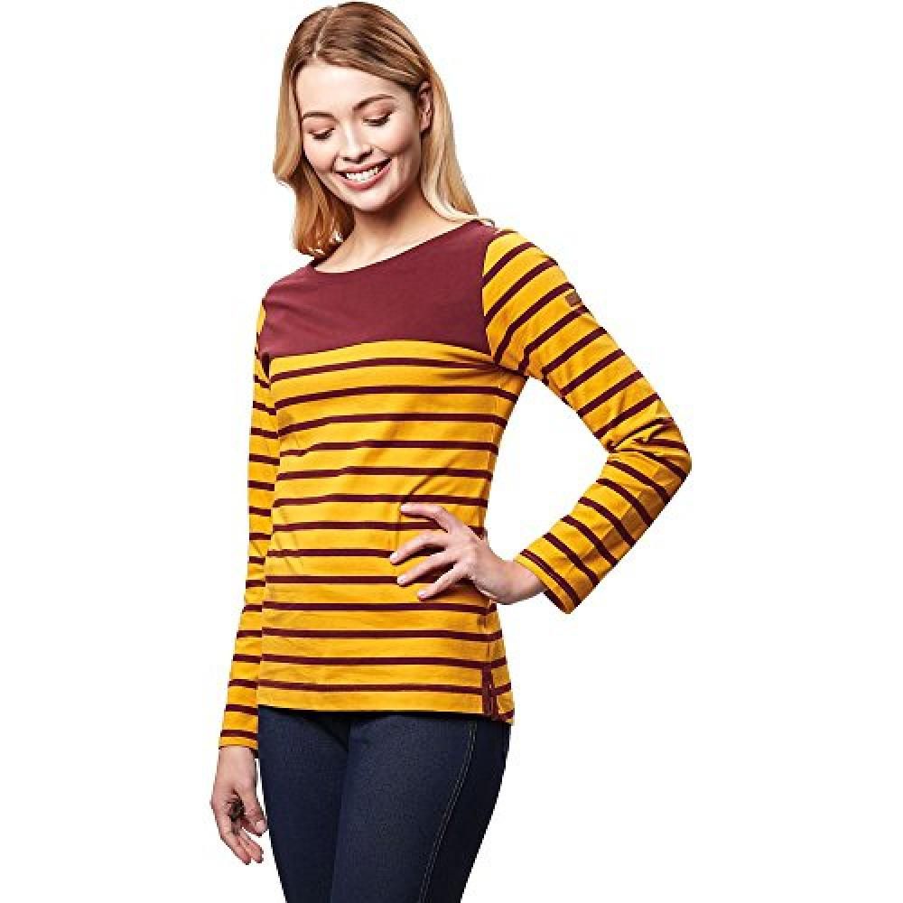 Womens long sleeved T-shirt with striped pattern. 190gsm coolweave Cotton yarn dye jersey. Comfortable and stylish. 100% Cotton.