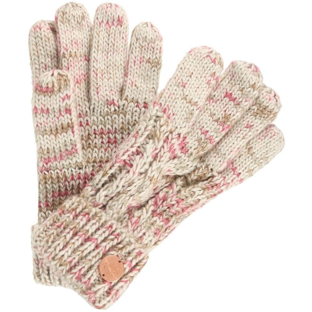 The Regatta Womens FROSTY II Walking Gloves feature 100% acrylic knit. Keep your hands covered and warm with these soft gloves from Regatta.