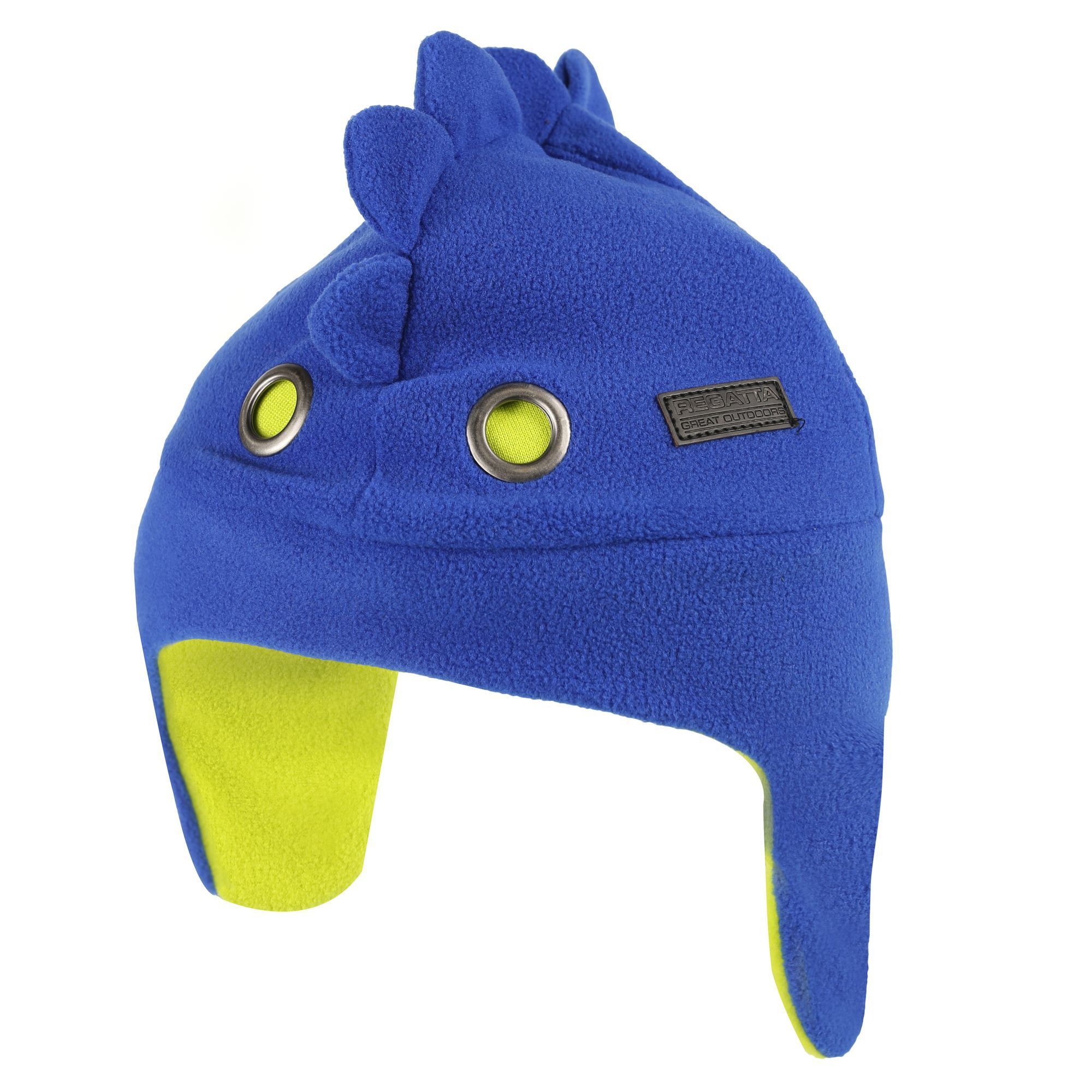 100% Polyester. The Tarak Trapper kids novelty hat from Regatta is made from two layers of fleece for comfort and warmth.