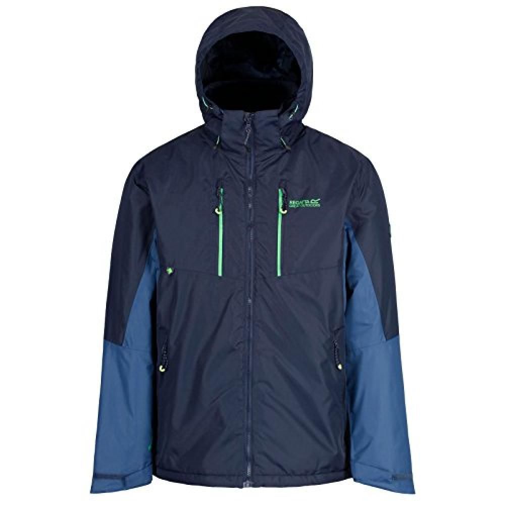 100% Polyester. Waterproof and breathable Isomer 5000 coated polyester fabric. Durable water repellent finish. Taped seams. Thermo-Guard insulation. Concealed hood with adjusters.