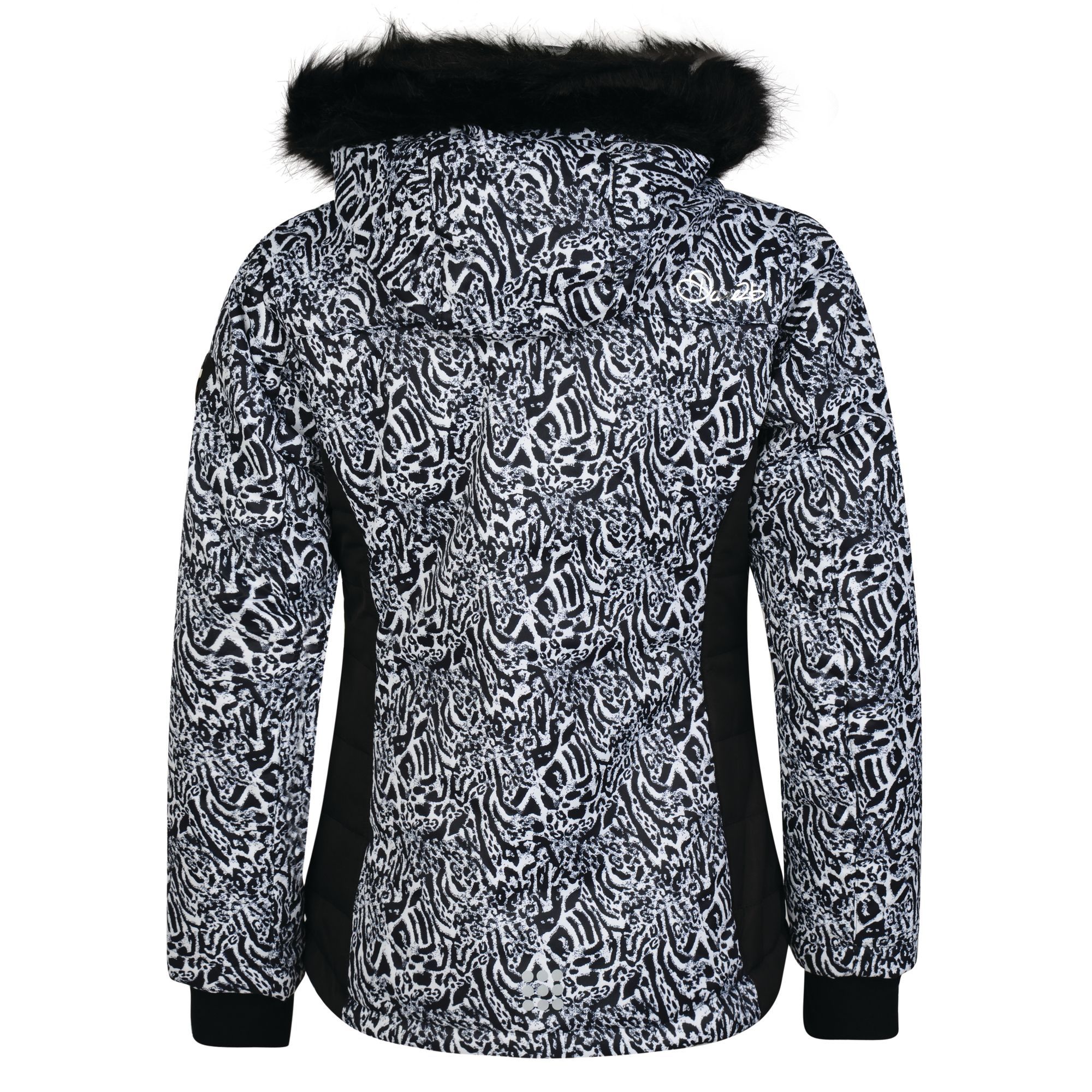 100% Polyester. Luxe girls ski jacket. Made from waterproof/breathable polyester fabric with four-way stretch for aerobic mobility. High warmth, low-bulk bulk insulation. Fine quality faux-fur trimmed hood. Powder blocking snowskirt. Cosy inner stretch cuffs. Zipped pockets, including a mesh google stash.