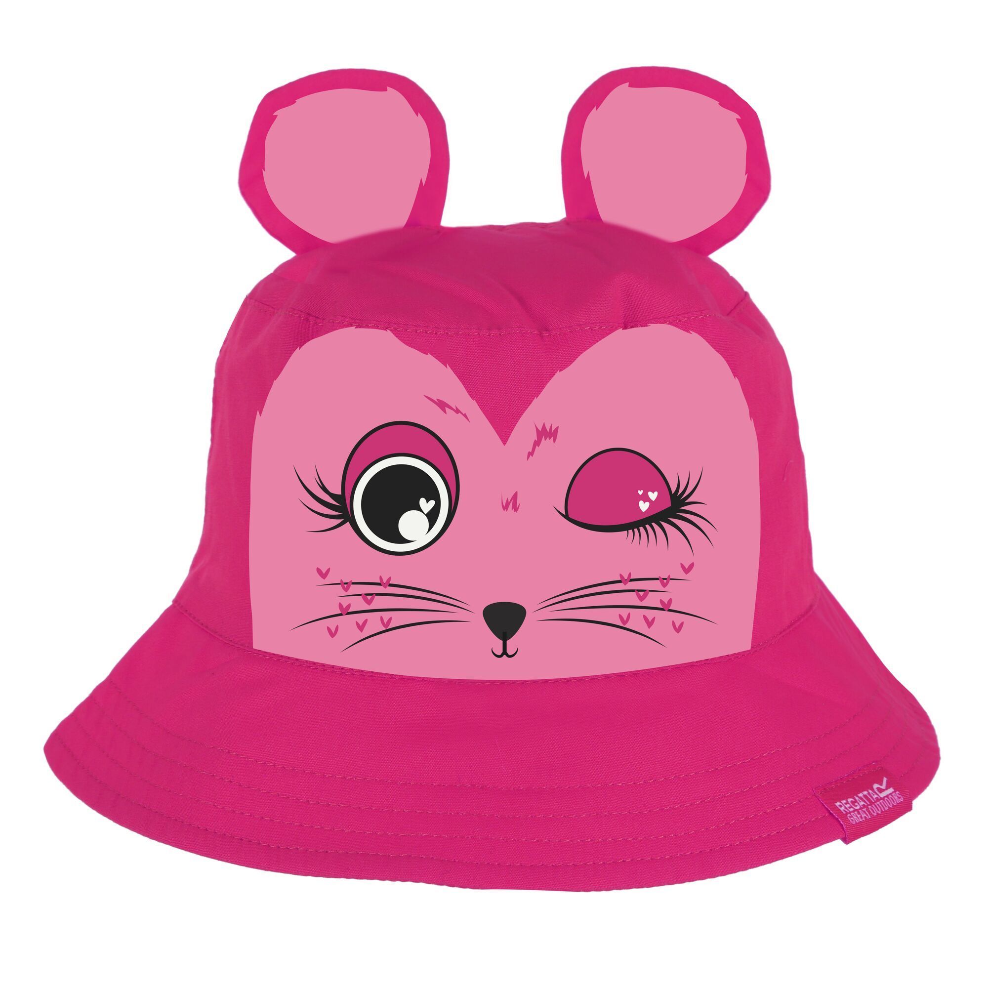 100% Coolweave cotton poplin. Animal face print on hat. Small Regatta tab on brim.