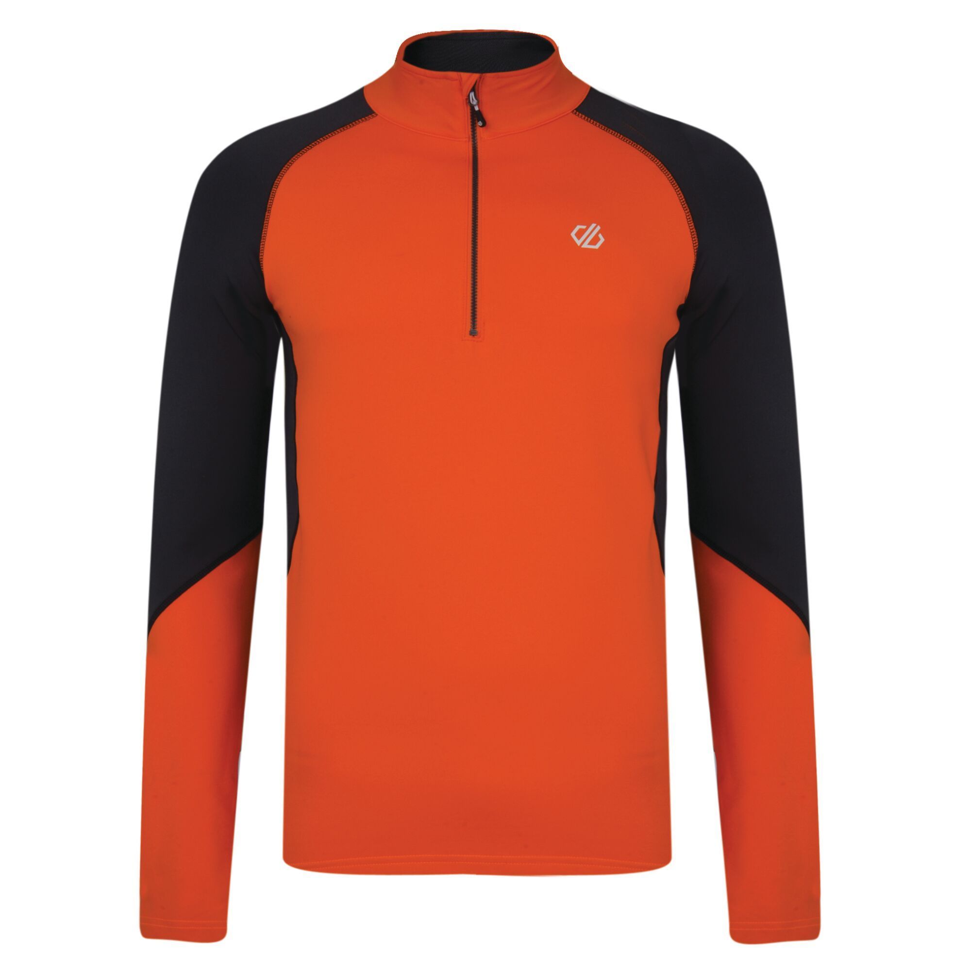 Elastane 3% & polyester 97%. Lightweight Ilus Core warm backed knitted stretch fabric. Quick drying. Half length zip with inner zip and chin guard.