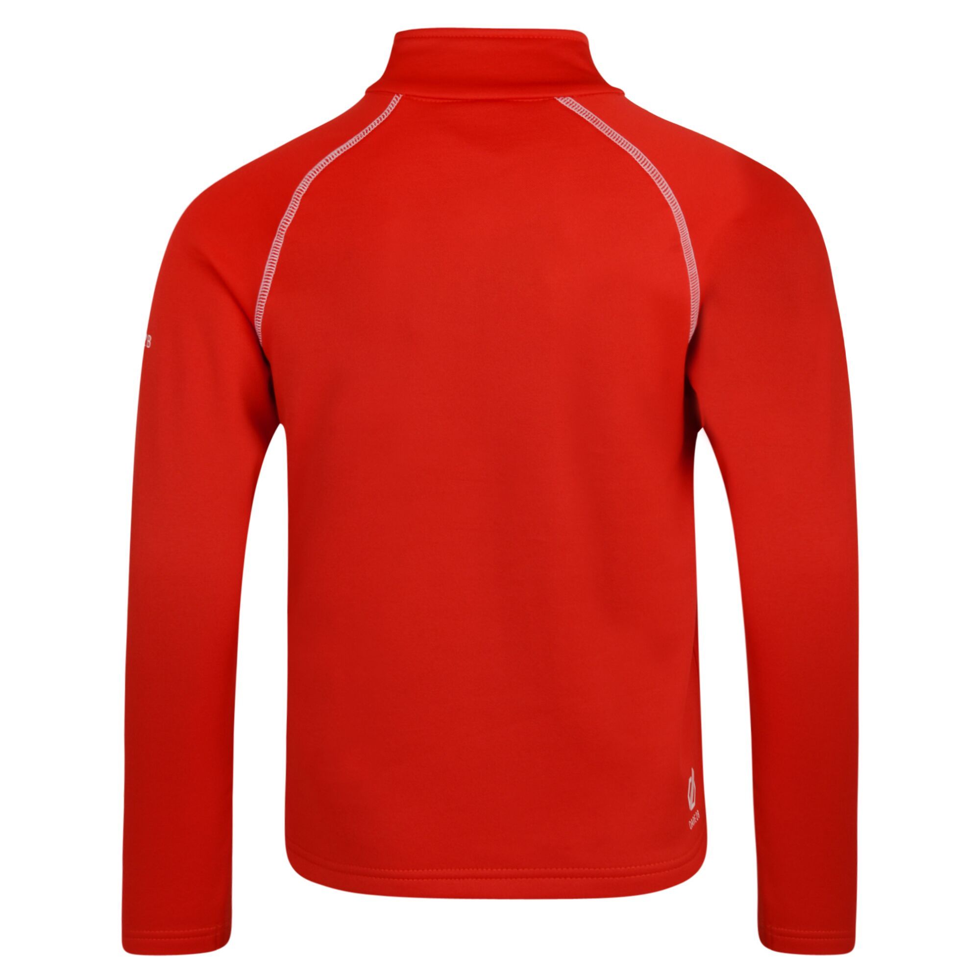 100% Polyester. Ilus core warm backed knitted stretch fabric. Quick drying. Half length zip with inner zip and chin guard.