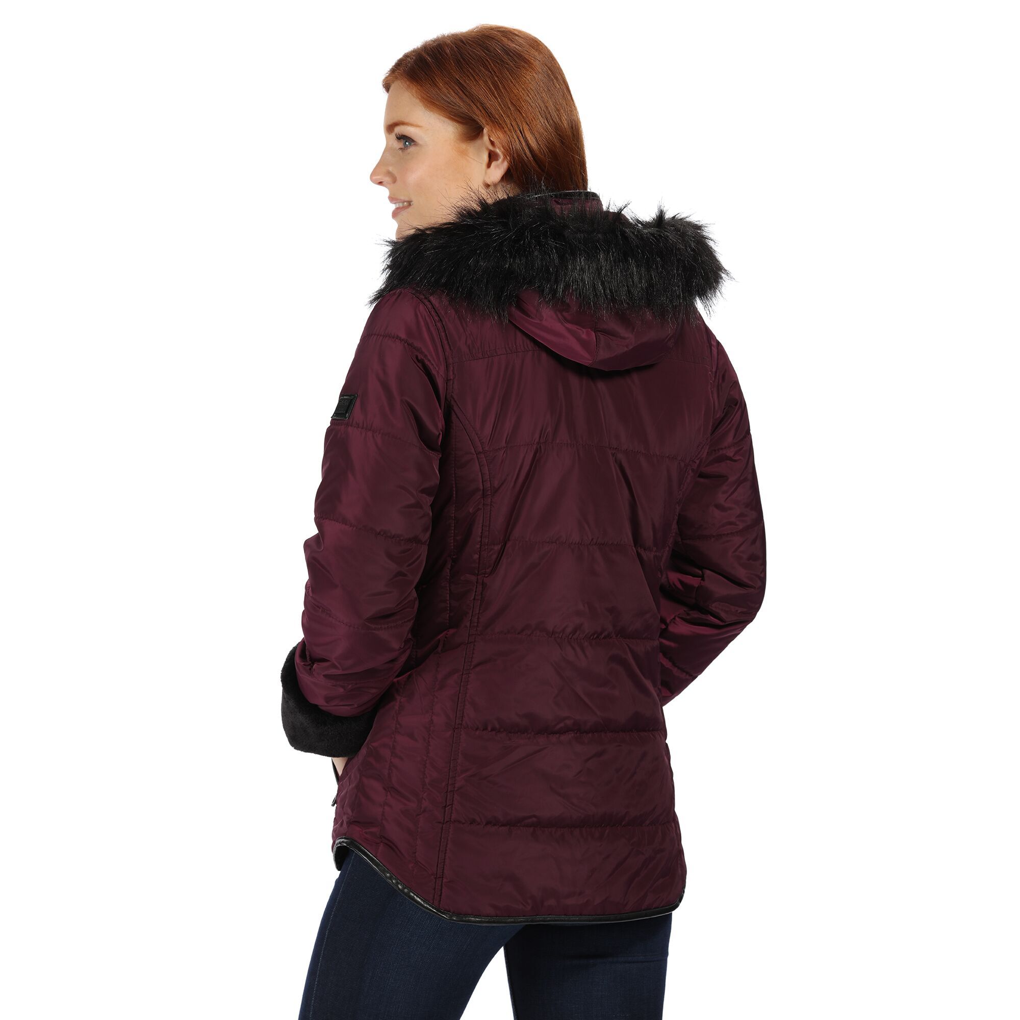 Material: 100% polyester. Cut from high-shine showerproof fabric with shape-defining seams and warming insulation. The outer is baffle lined with Thermoguard fill to stave off cold weather. Inside soft-touch lining and fine quality faux-fur trims add an extra layer of comfort. Features an internal security pocket and 2 zipped lower warm lined pockets. With a special expanding zip feature to the hood so you can wear it oversized. Lined with beautifully soft faux-fur. A shaped hem and leatherette trims add the finishing touch. With the Regatta Outdoors badge on the left sleeve. Size (chest): (6 UK) 30in, (8 UK) 32in, (10 UK) 34in, (12 UK) 36in, (14 UK) 38in, (16 UK) 40in, (18 UK) 43in, (20 UK) 45in, (22 UK) 48in, (24 UK) 50in, (28 UK) 54in, (30 UK) 56in, (32 UK) 58in, (34 UK) 60in, (36 UK) 62in.