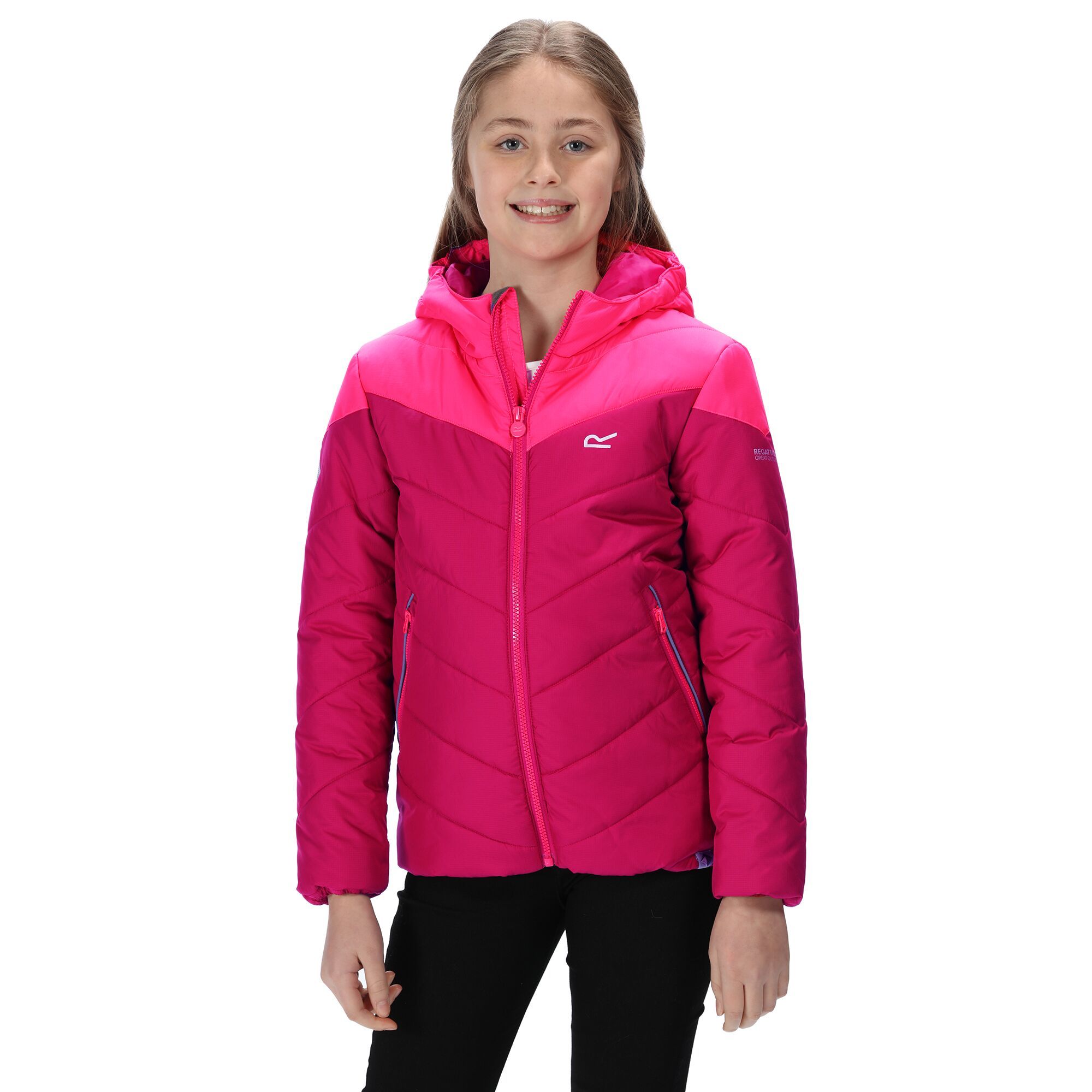 Material: 100% 75d polyester fabric. Durable water repellent finish. Thermo-Guard insulation. Heavyweight fill. Grown on hood. 2 zipped lower pockets. Elasticated cuffs and hem. Reflective trim. Signature R on the chest. Size (height/chest): (2 Years) 92cm/53-55cm, (3-4 Years) 98-104cm/55-57cm, (5-6 Years) 110-116cm/59-61cm, (7-8 Years) 122-128cm/63-67cm, (9-10 Years) 135-140cm/69-73cm, (11-12 Years) 146-152cm/75-79cm, (13 Years) 153-158cm/82cm, (14 Years) 164-170cm/86cm, (15-16 Years) 170-176cm/89-92cm.