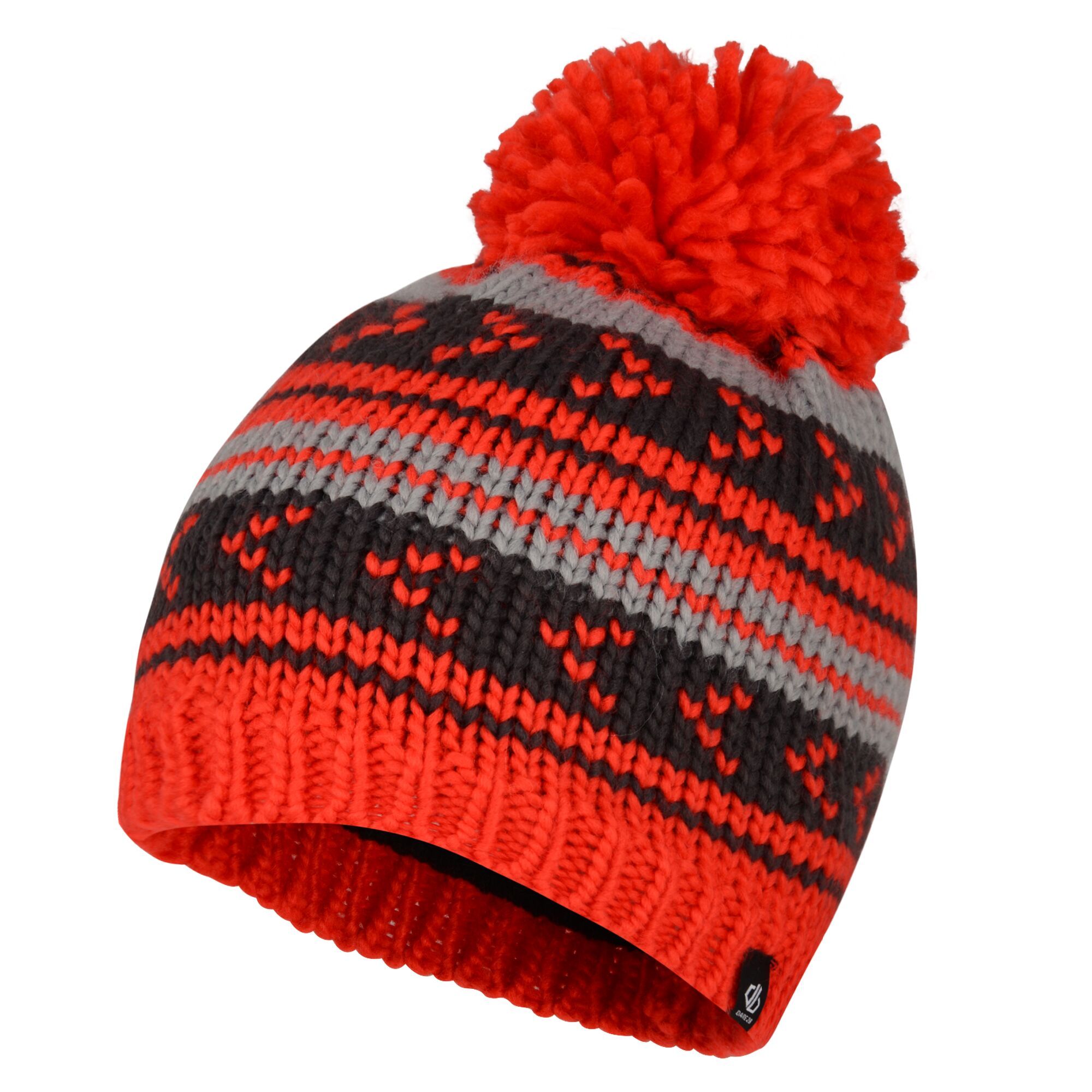 Material: acrylic: 100%. Soft knot construction. Fleece lining. Bobble detail. Knitted ribbed cuff.