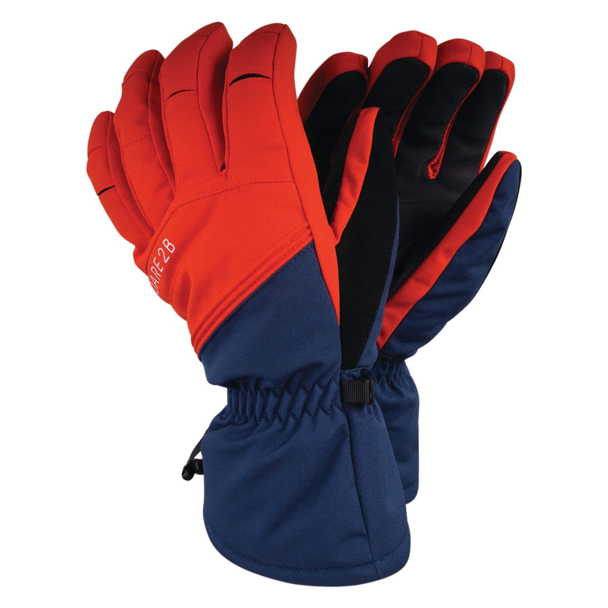 4 way stretch polyester fabric with waterproof and breathable Ared 10000 insert. Water repellent finish. Thinsulate lined. High loft polyester insulation. Warm scrim lining. Synthetic nubuck thumb. Textured gripped palm & thumb. Articulated finger design. Elasticated wrist. Longer length gauntlet cuff with shockcord adjustment. Secure clip attachment.