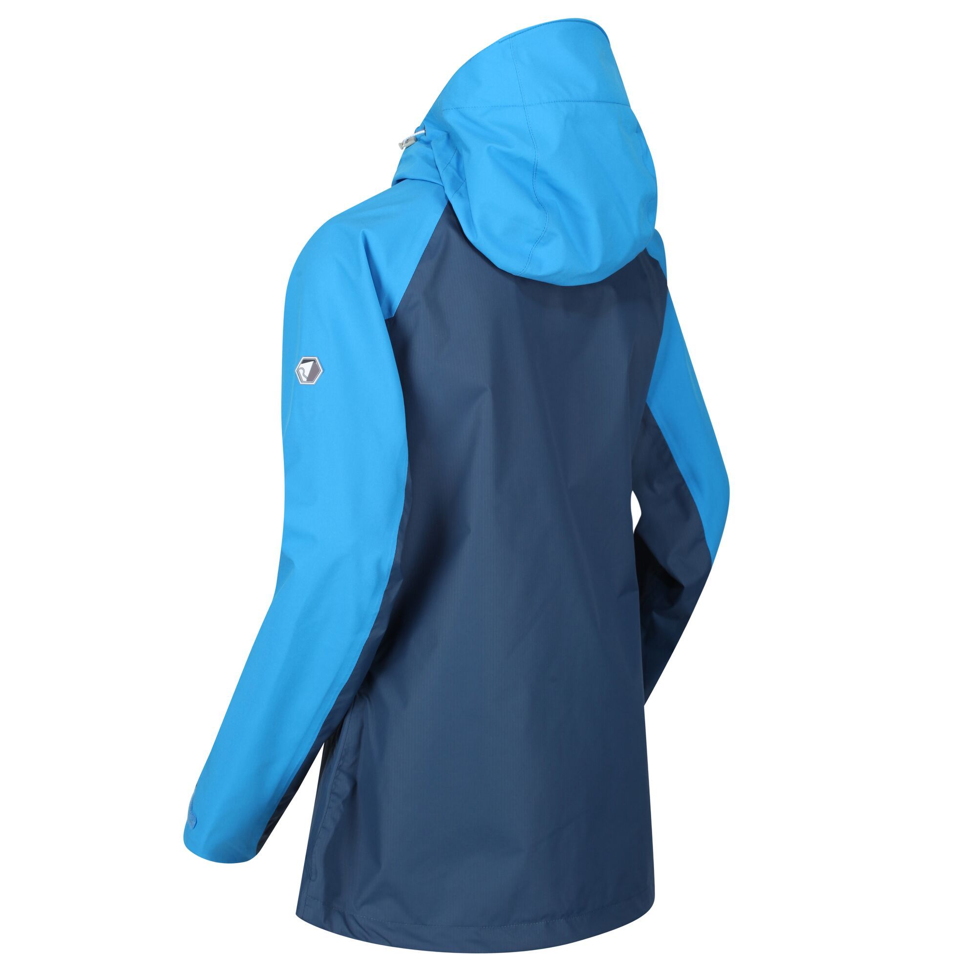 Material: 100% polyester. Breathability rating 10,000g/m2/24hrs. Strategic stretch fabric panels for ease of movement. Durable water repellent finish. Taped seams. Grown on technical hood with adjusters. 2 zipped lower and 1 zipped chest pocket. Inner zipped security pocket. Adjustable shockcord hem.