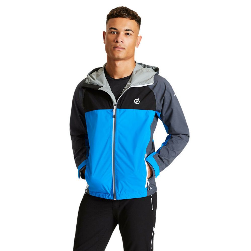 Material: 100% Polyester. Durable and lightweight jacket with Ared V02 15000 2 layer stretch fabric and water repellent finish. Taped seams and adjustable cuffs. Hood with high collar and adjusters. Includes 2 zipped lower pockets.